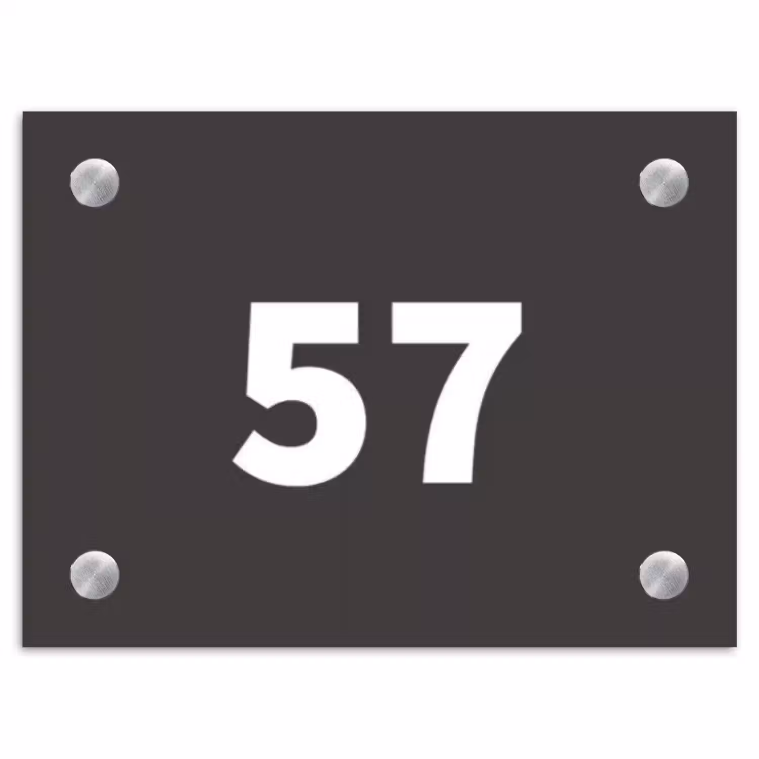 Donkergrijs - Traditioneel Naambord Rechthoek middel -3d
