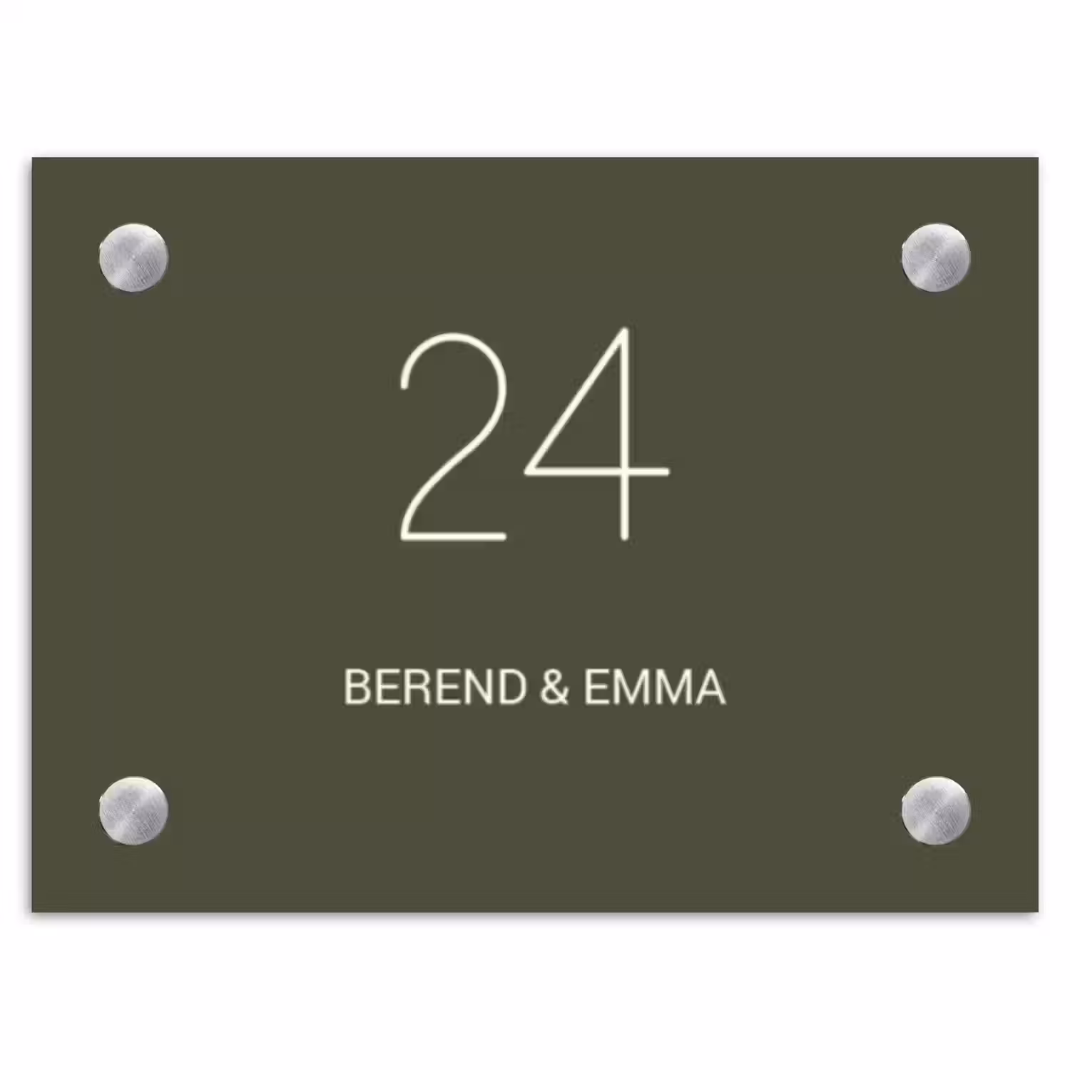 Donkergroen - Klassiek Naambord Rechthoek middel -3d
