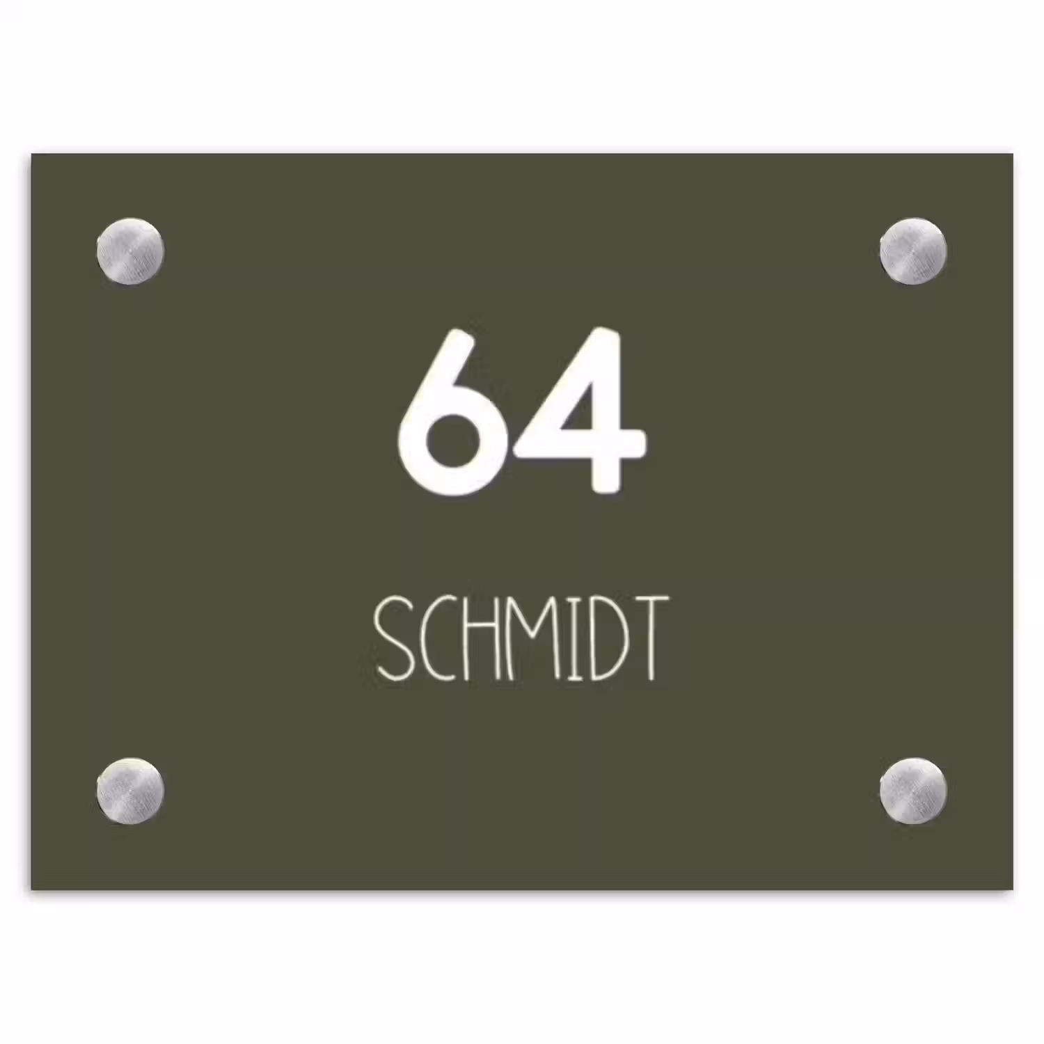 Donkergroen - Modern Naambord Rechthoek middel -3d