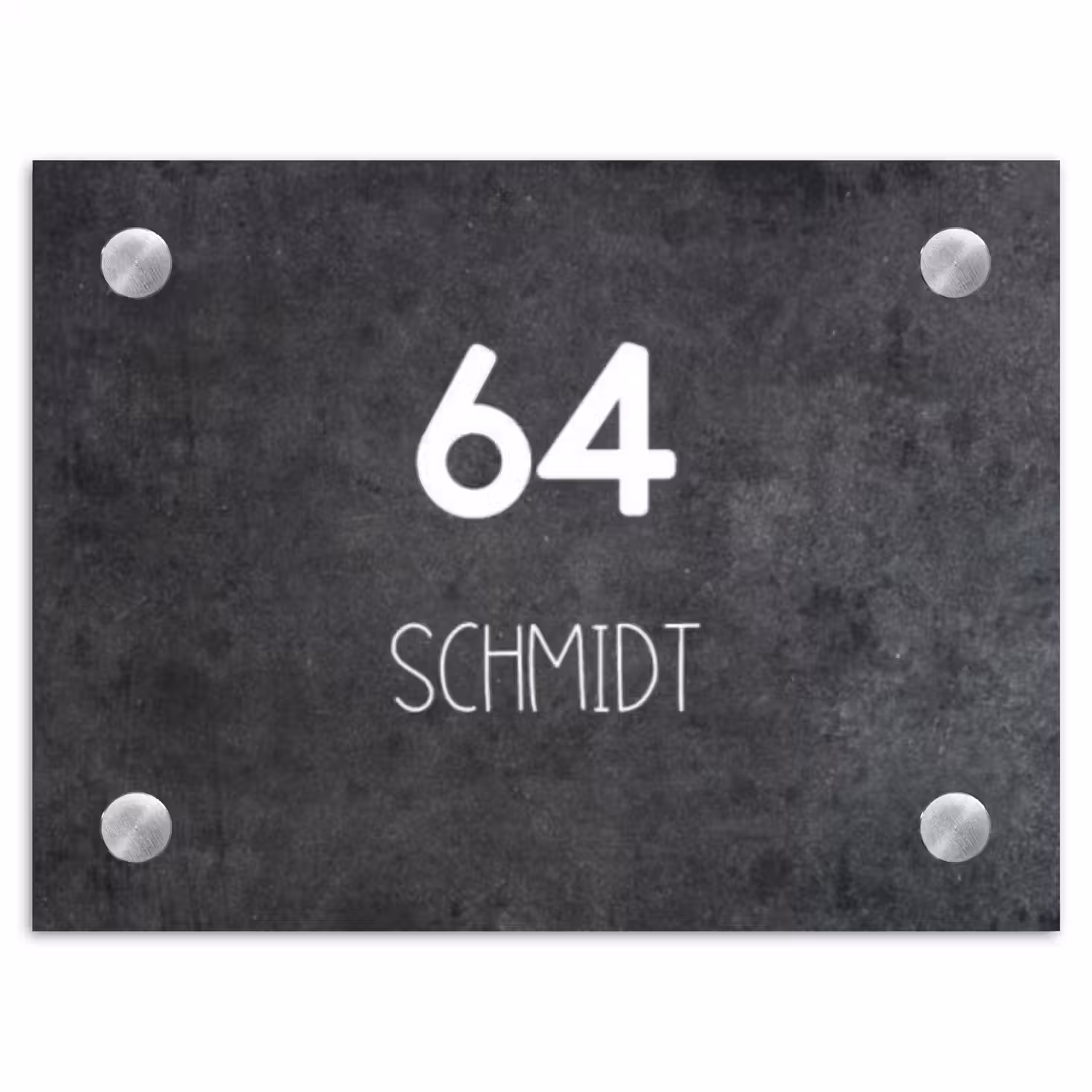 Donker steen - Modern Naambord Rechthoek middel -3d