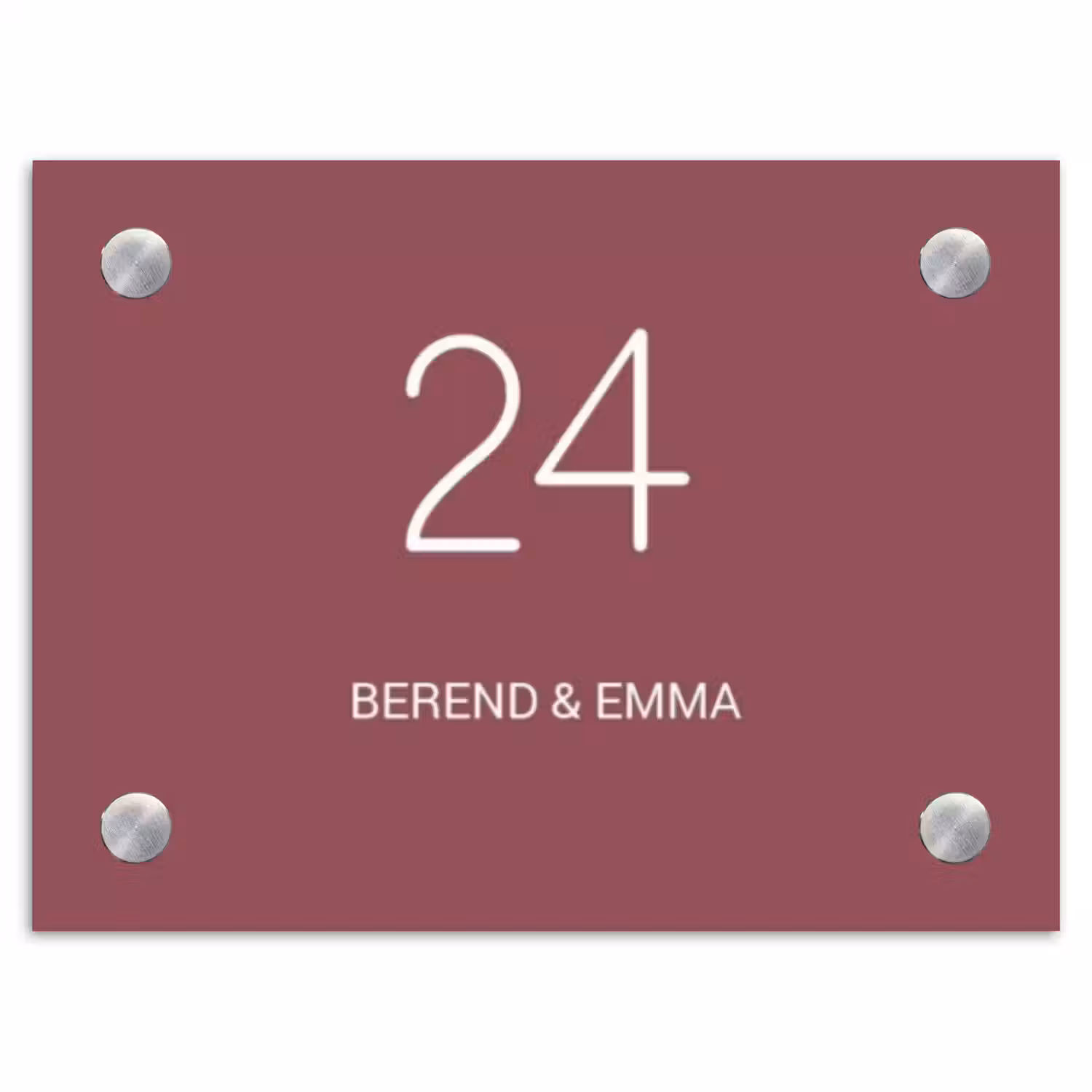 Donker oudroze - Klassiek Naambord Rechthoek middel -3d