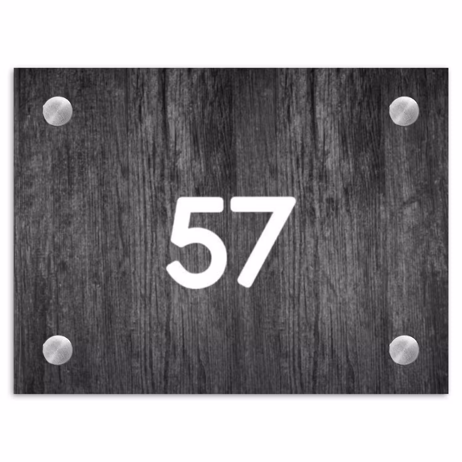 Donker hout - Traditioneel Naambord Rechthoek middel -3d