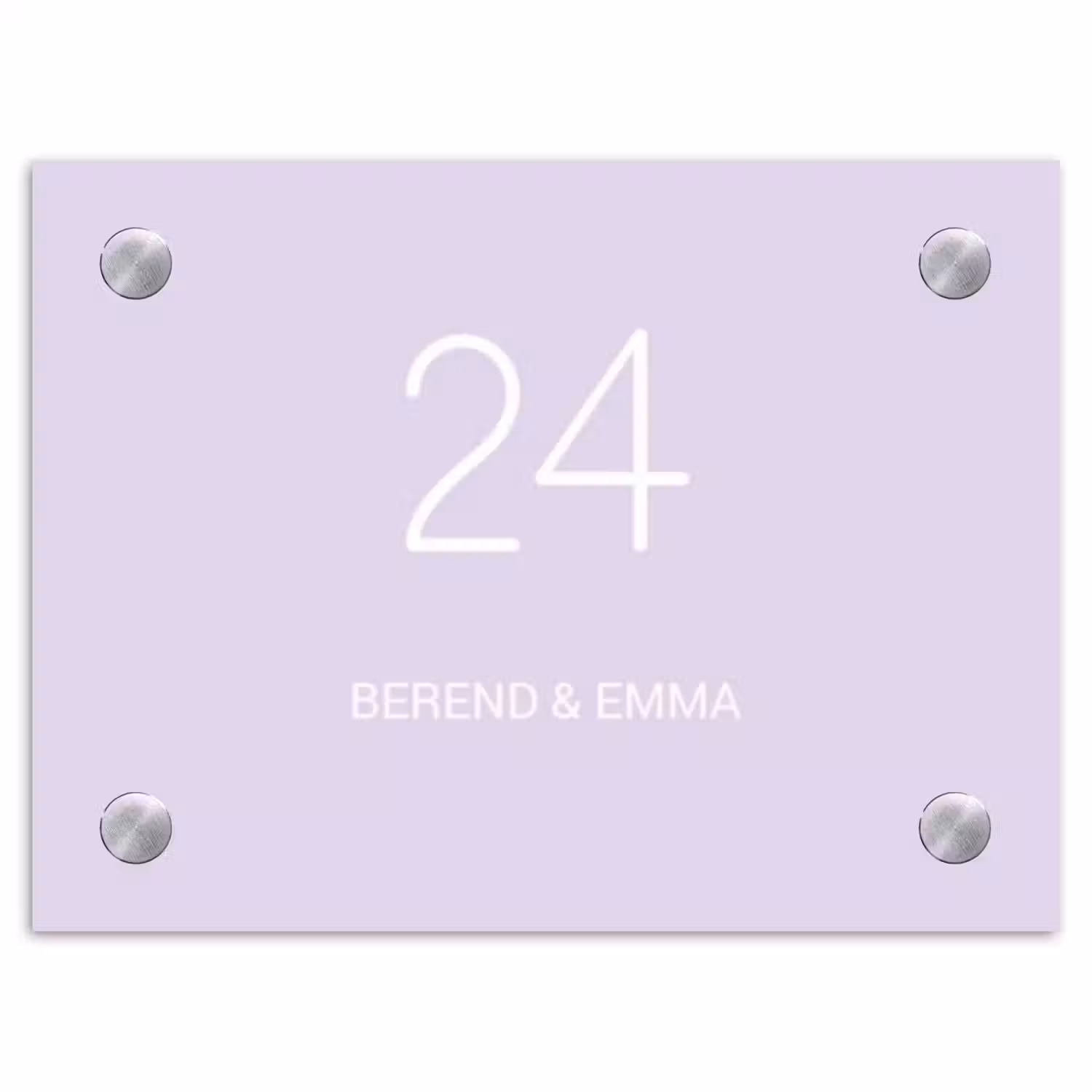 Lila - Klassiek Naambord Rechthoek middel -3d