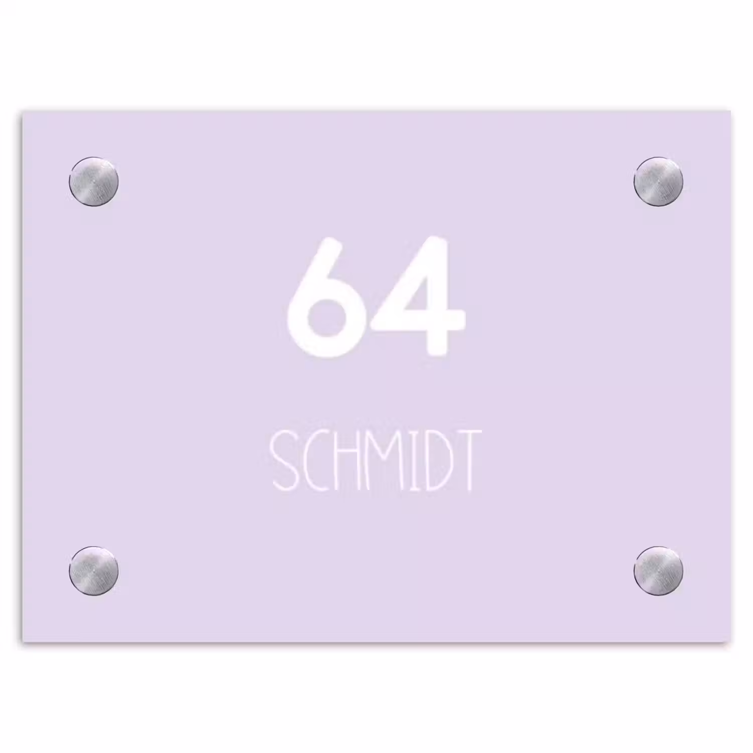 Lila - Modern Naambord Rechthoek middel -3d