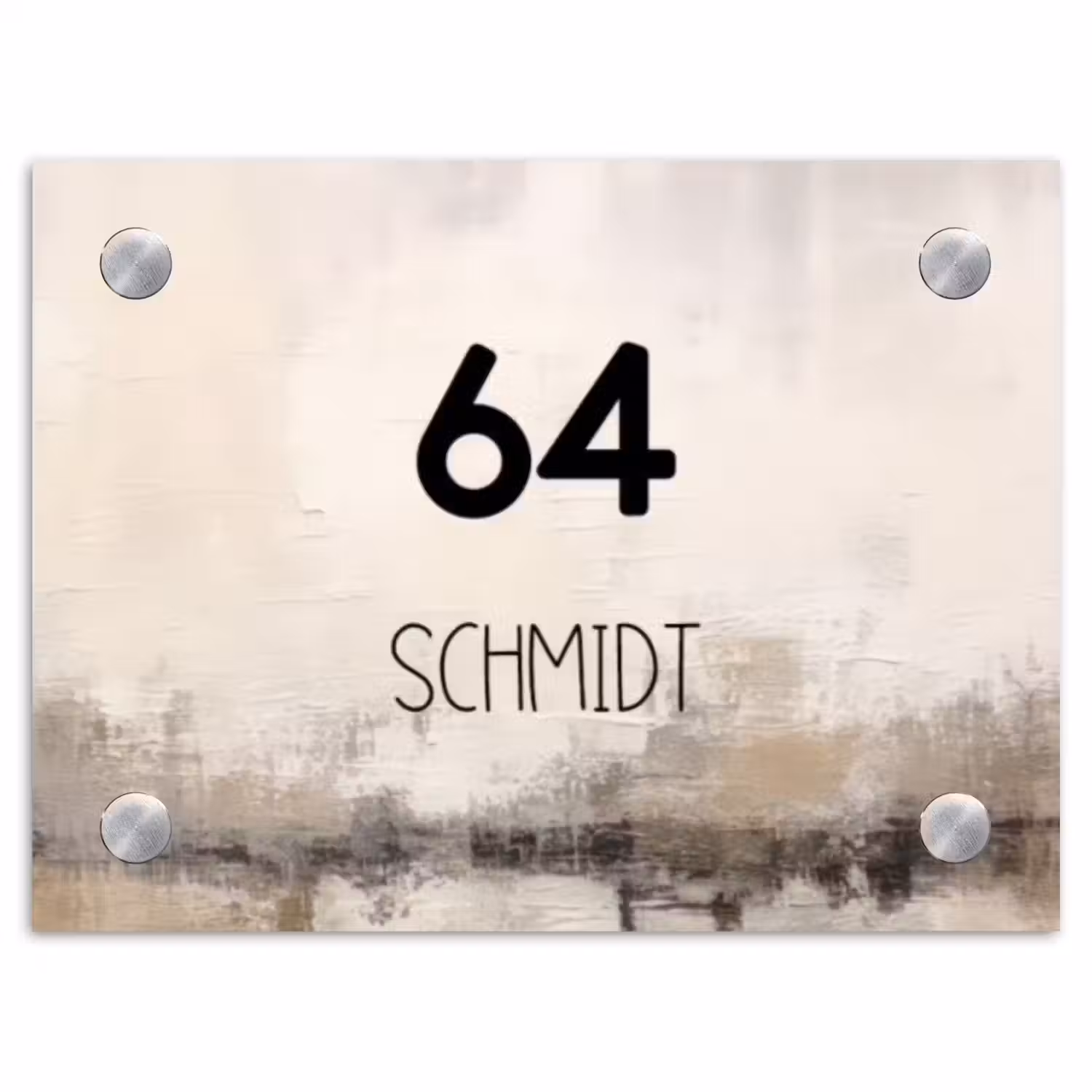 Geschilderd - Modern Naambord Rechthoek middel -3d