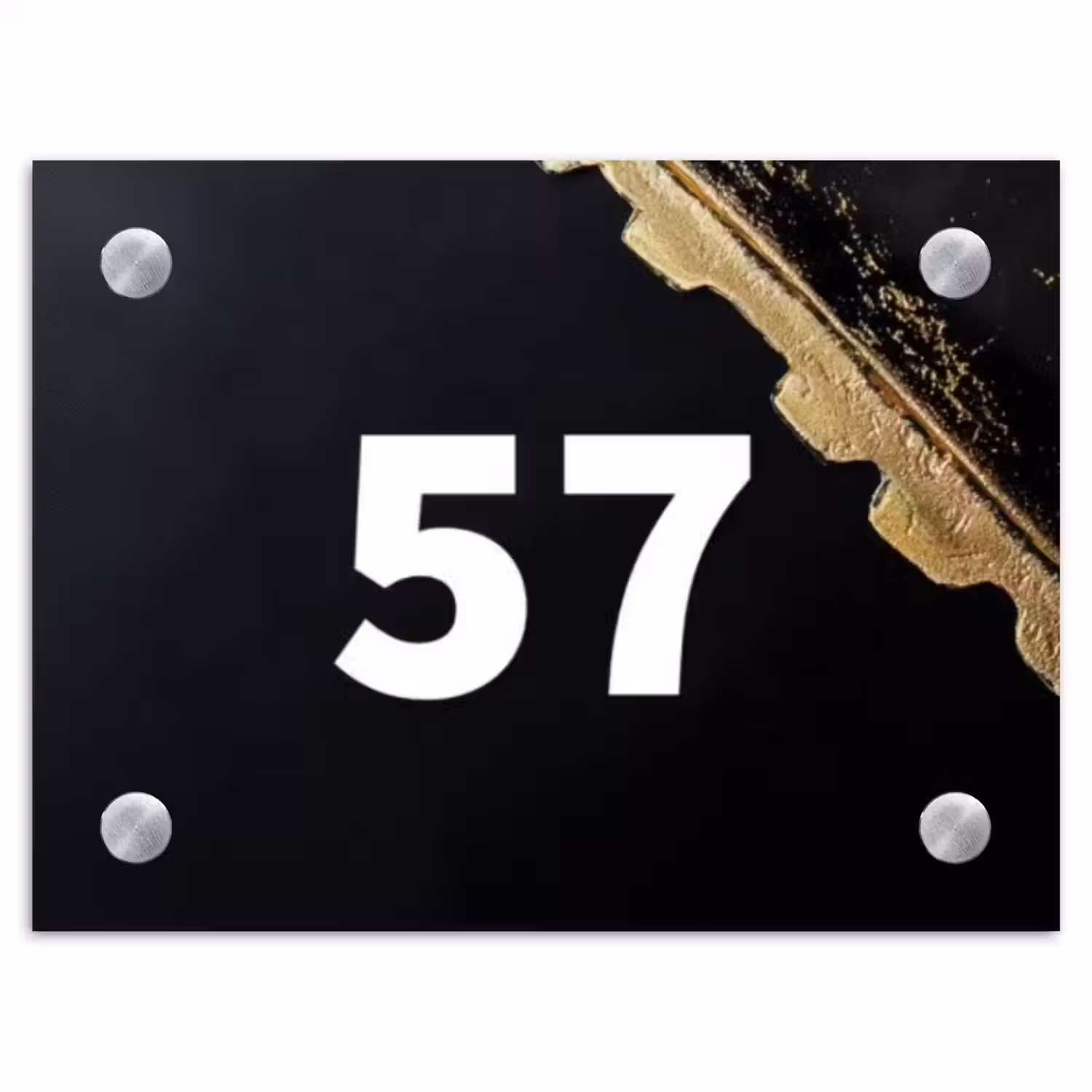 Gouden hoek - Traditioneel Naambord Rechthoek middel -3d