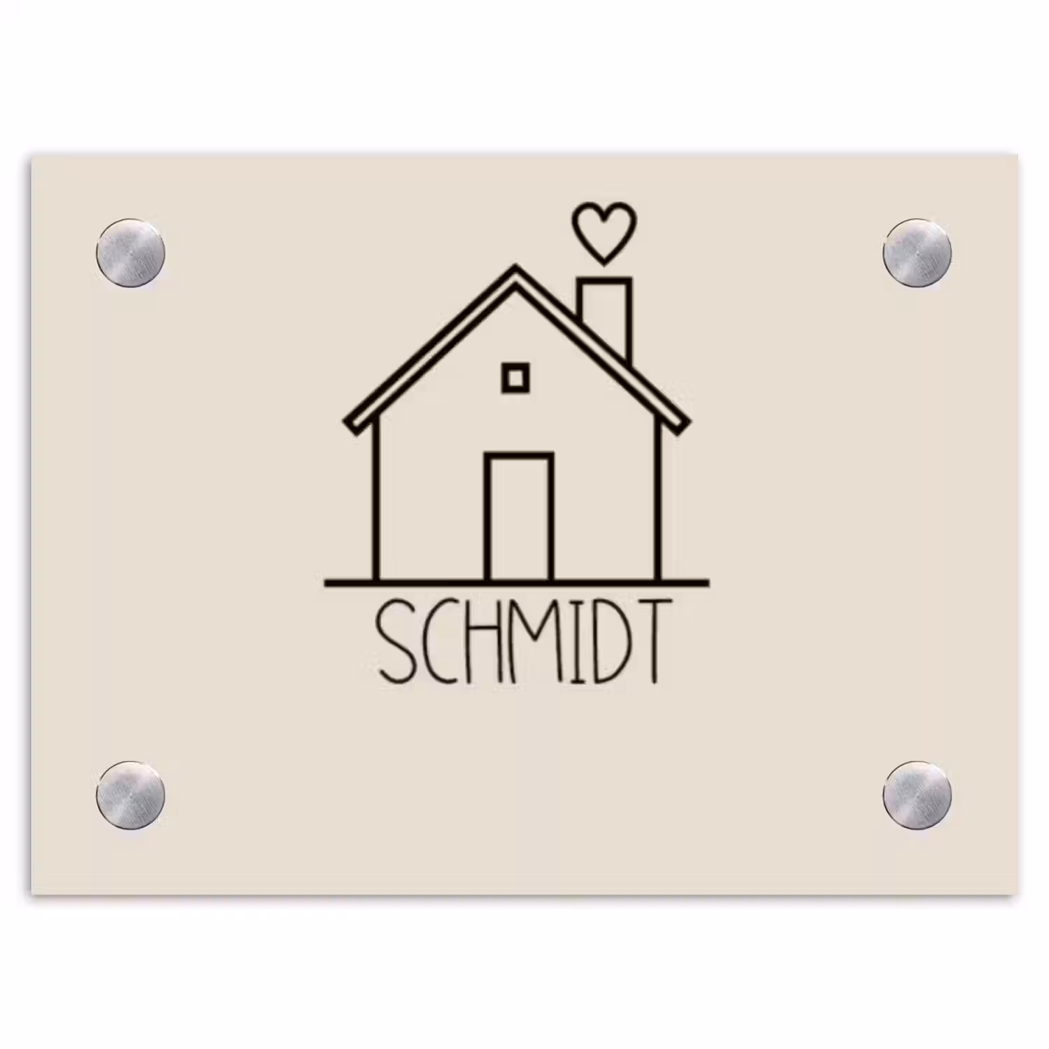 Huis illustratie - Modern Naambord Rechthoek middel -3d