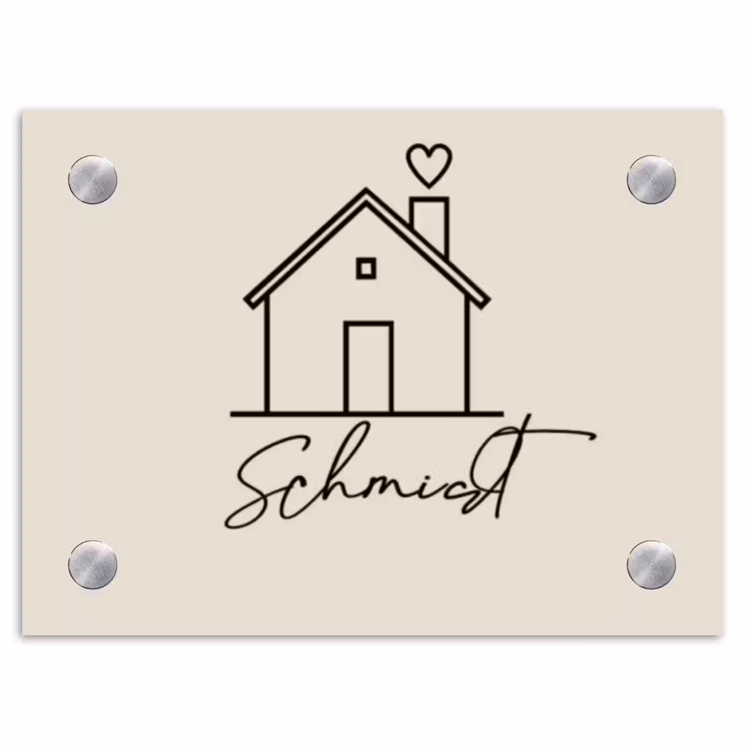 Huis illustratie - Sierlijk Naambord Rechthoek middel -3d