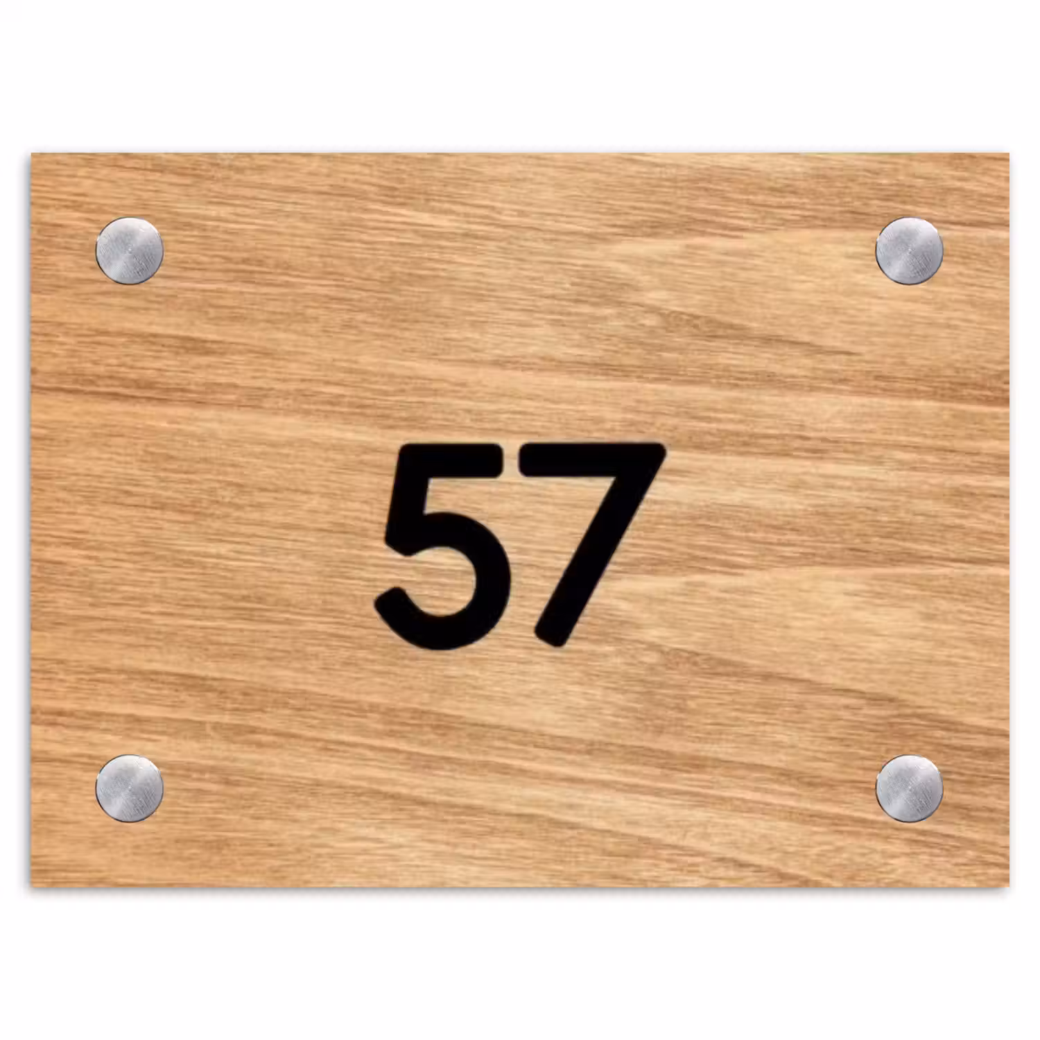 Licht hout - Traditioneel Naambord Rechthoek middel -3d