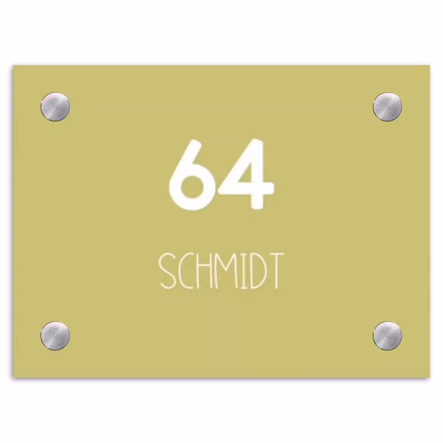 Lichtgroen - Modern Naambord Rechthoek middel -3d