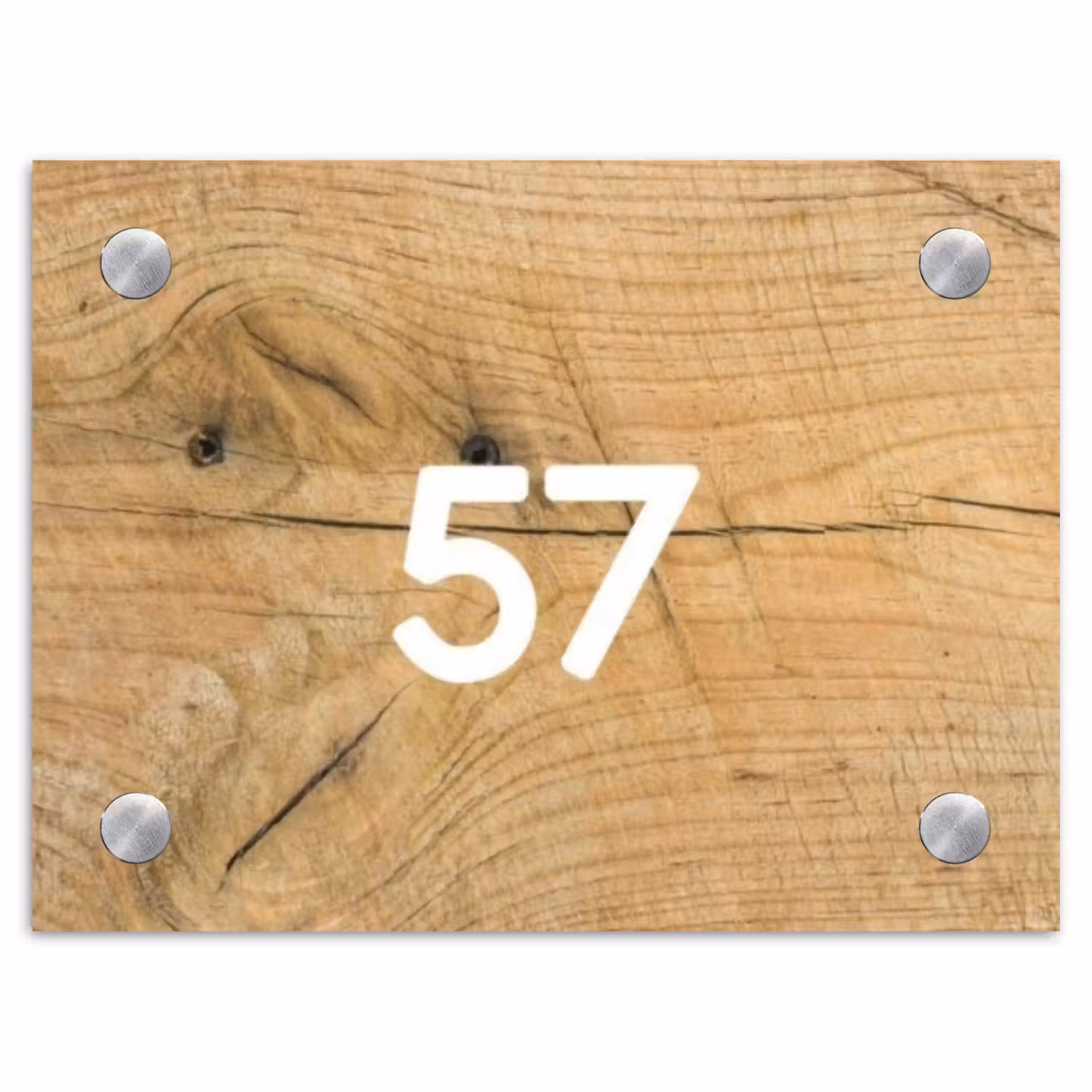 Hout - Traditioneel Naambord Rechthoek middel -3d