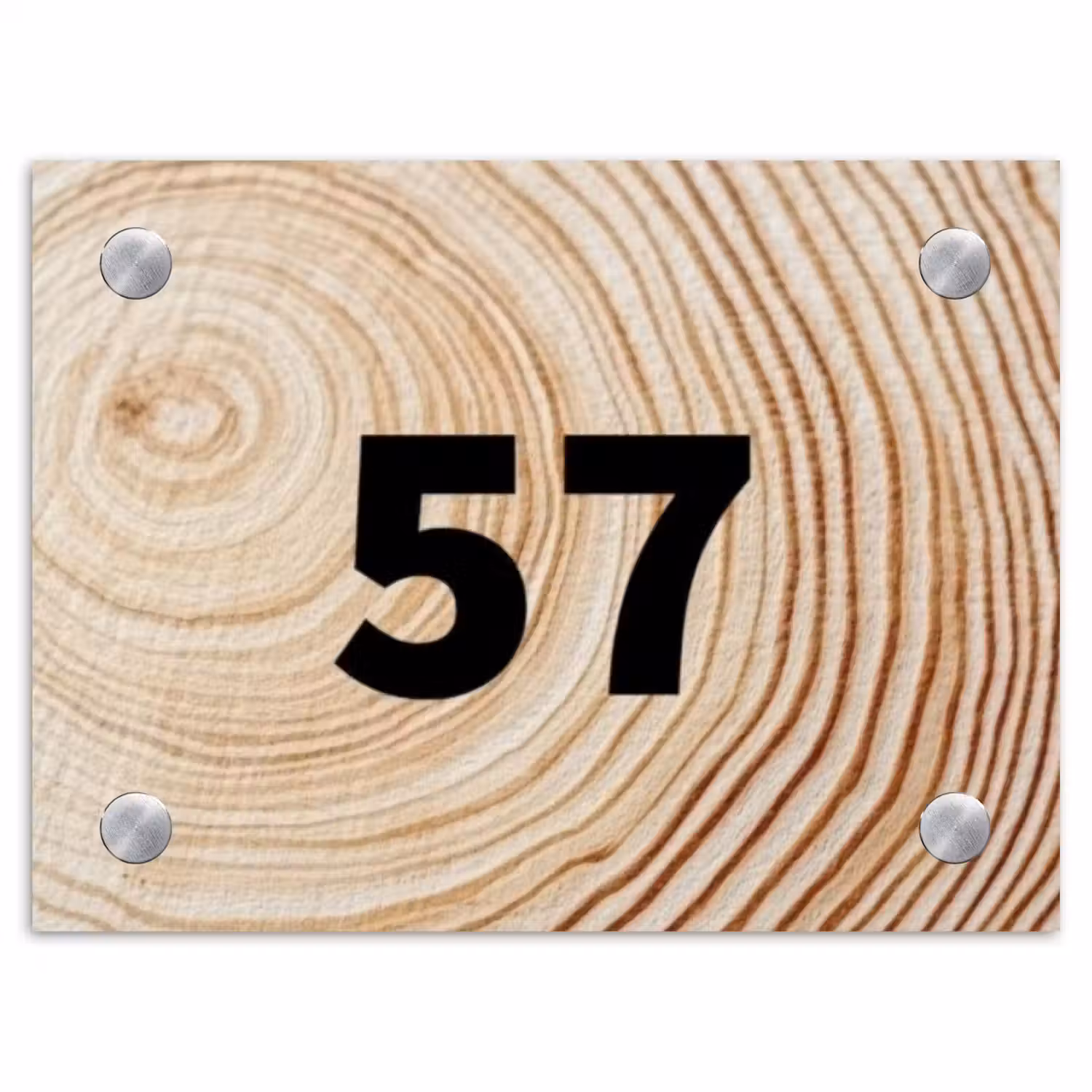 Houtnerf - Traditioneel Naambord Rechthoek middel -3d