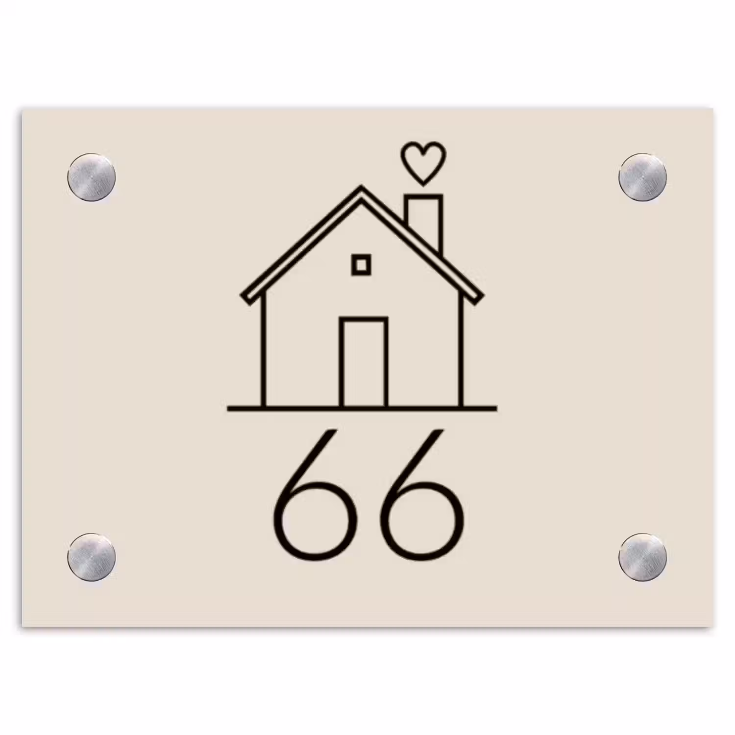 Huis illustratie - Traditioneel Naambord Rechthoek middel -3d