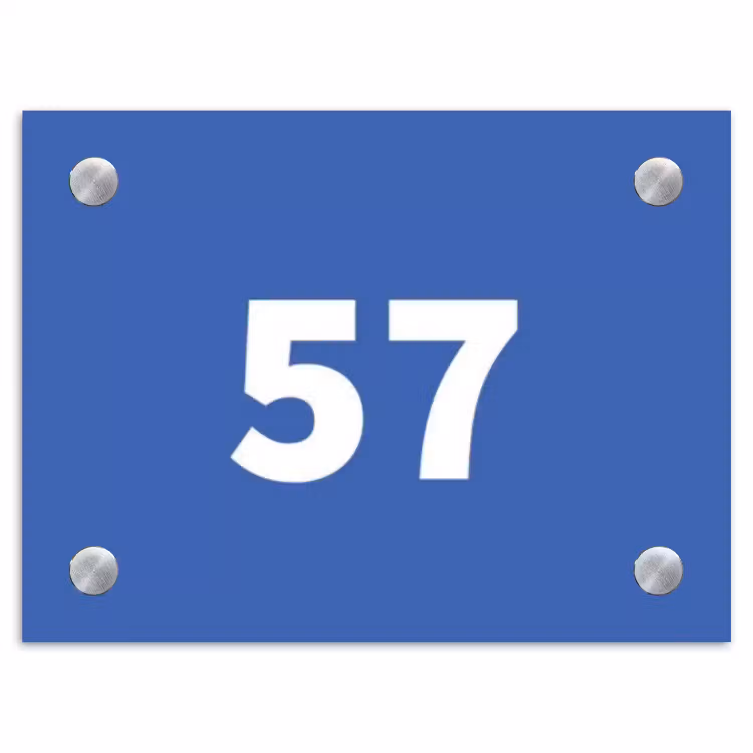 Kobaltblauw - Traditioneel Naambord Rechthoek middel -3d