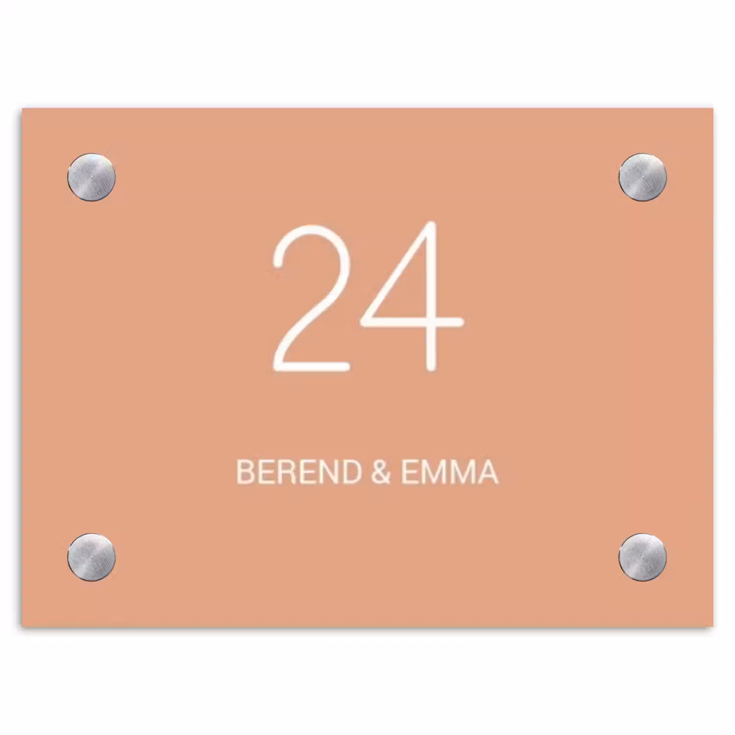 Zalmroze - Klassiek Naambord Rechthoek middel -3d