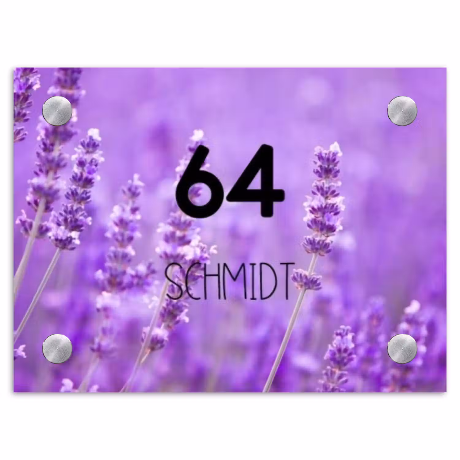 Lavendel - Modern Naambord Rechthoek middel -3d