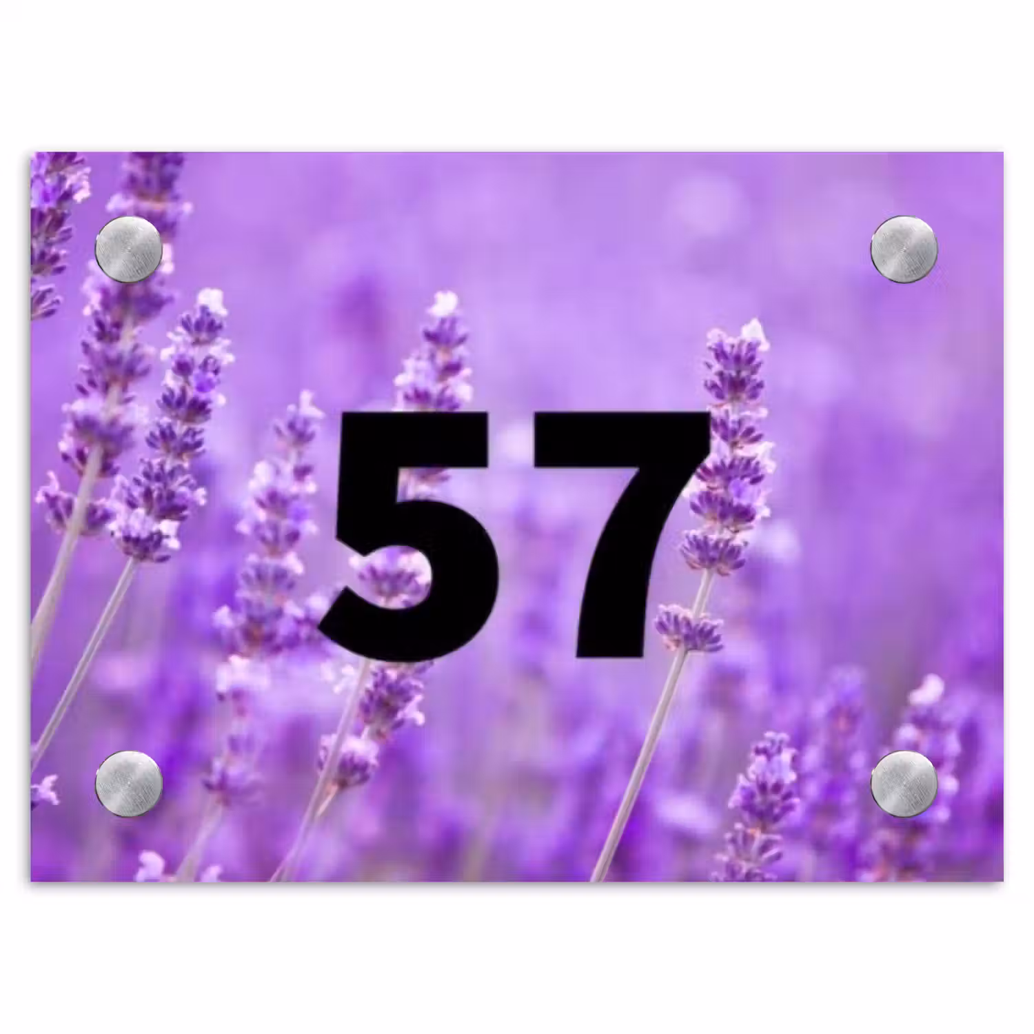 Lavendel - Traditioneel Naambord Rechthoek middel -3d