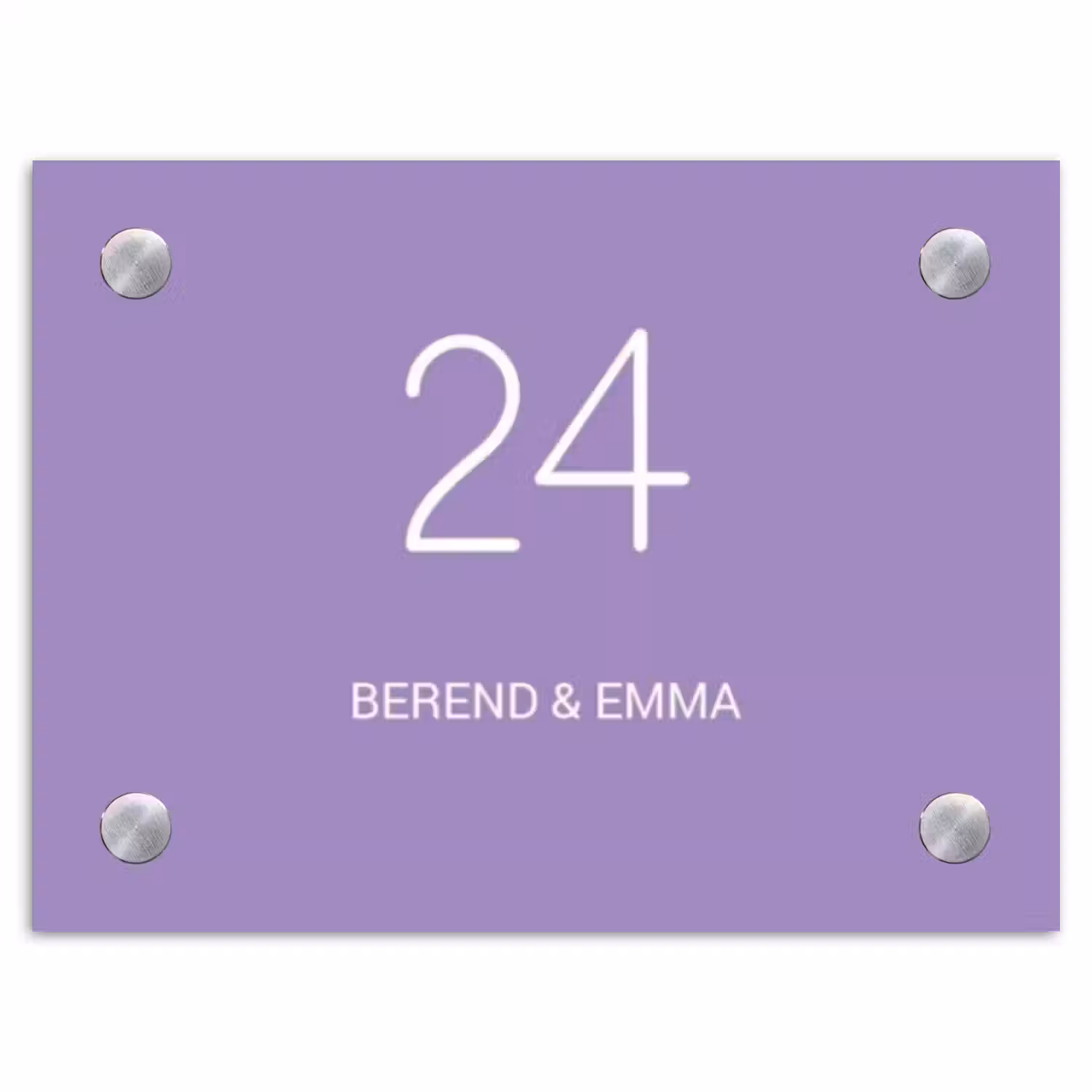 Paars - Klassiek Naambord Rechthoek middel -3d