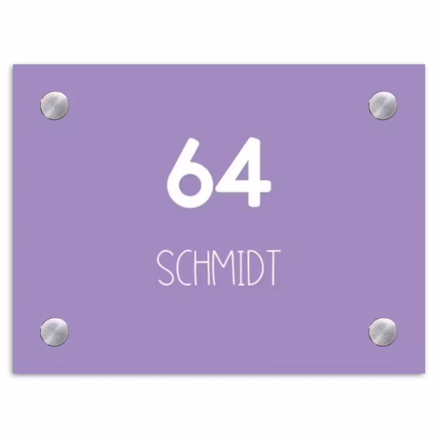 Paars - Modern Naambord Rechthoek middel -3d