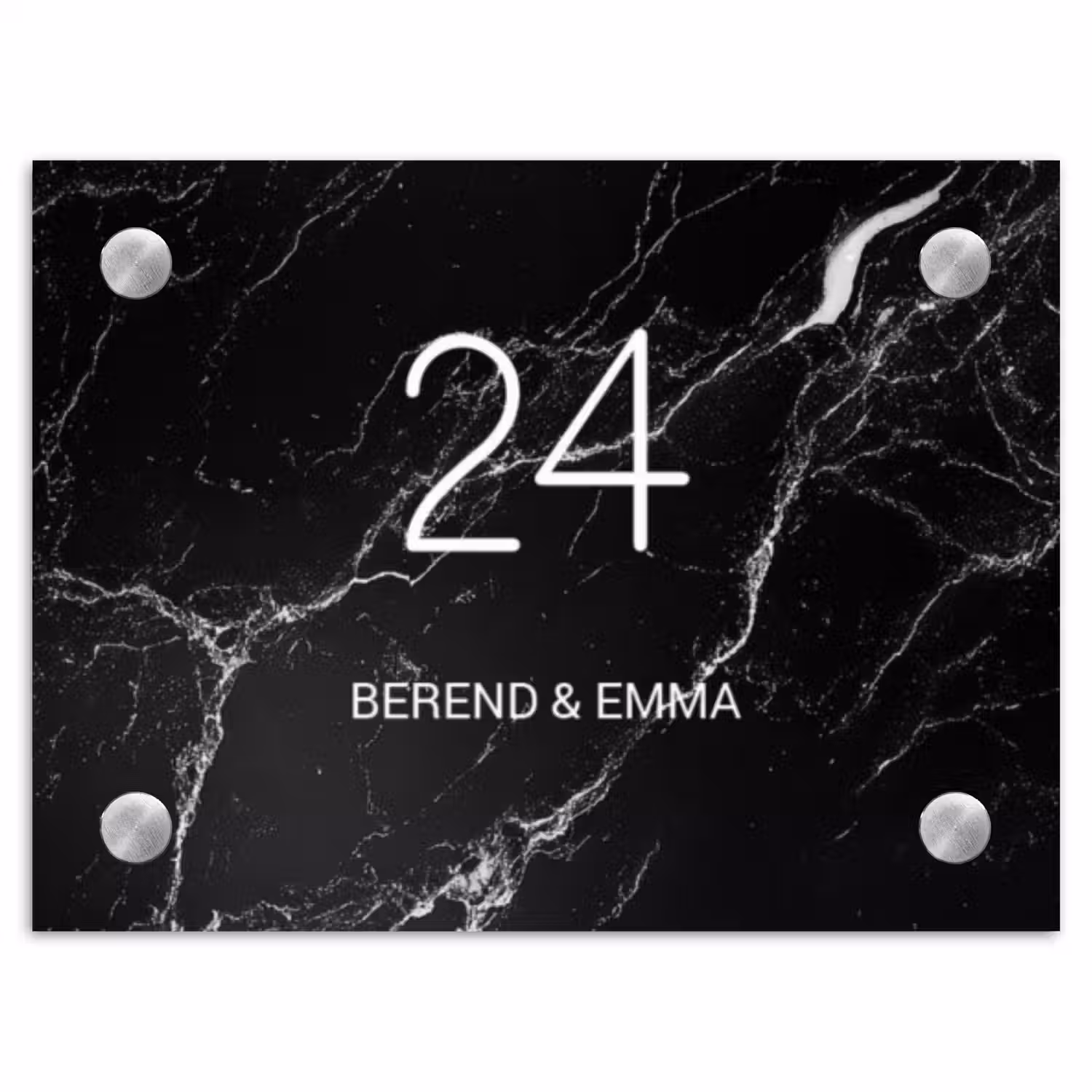 Marmer - Klassiek Naambord Rechthoek middel -3d