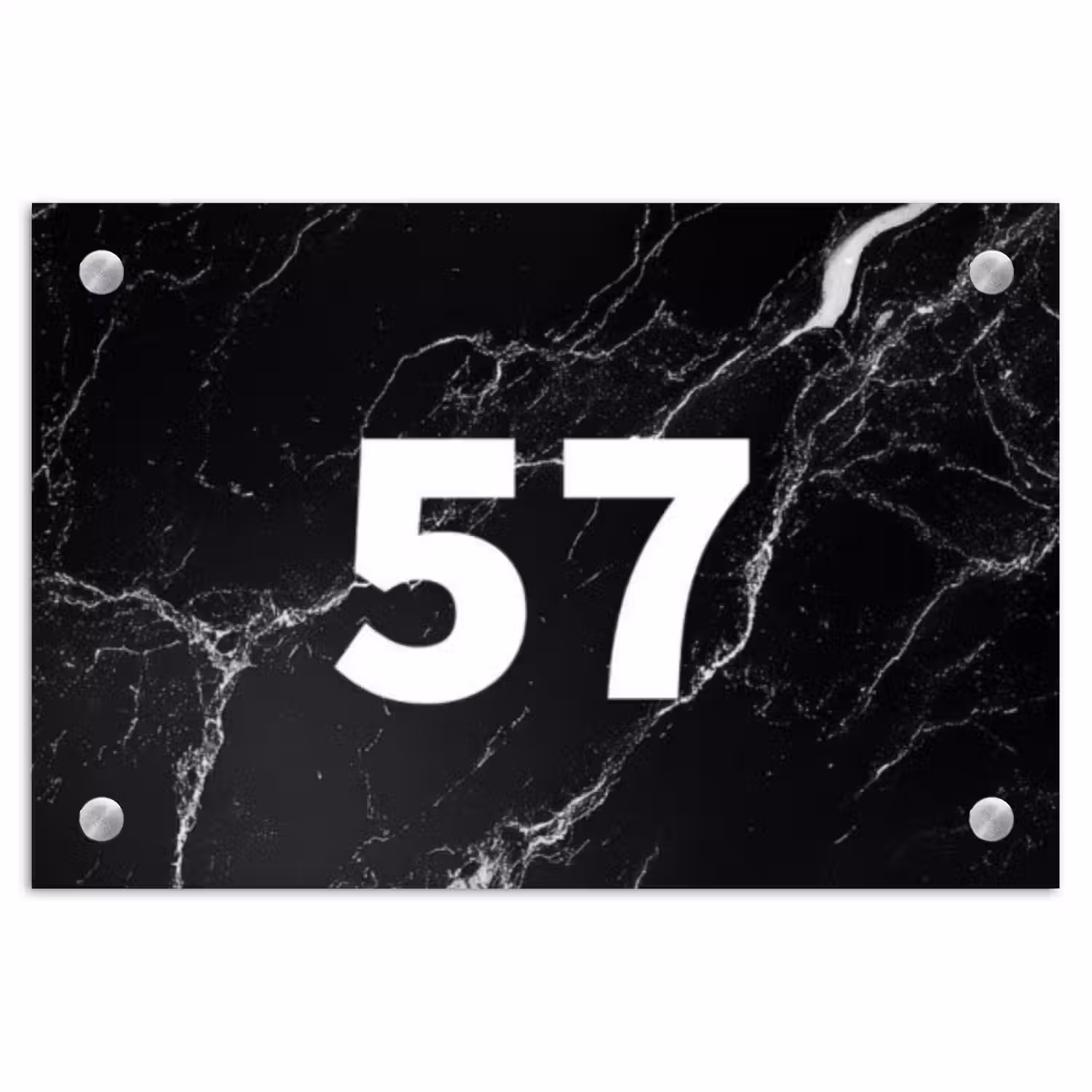 Marmer - Traditioneel Naambord Rechthoek groot -3d