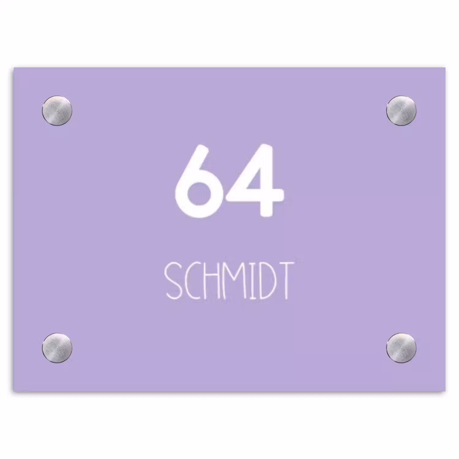 Effen - Lila - Modern Naambord Rechthoek middel -3d