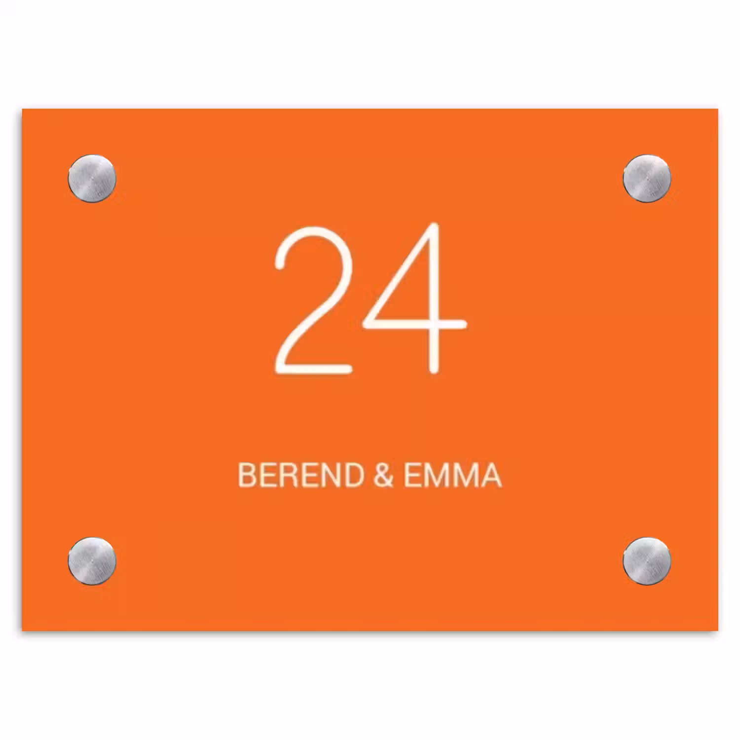 Oranje - Klassiek Naambord Rechthoek middel -3d