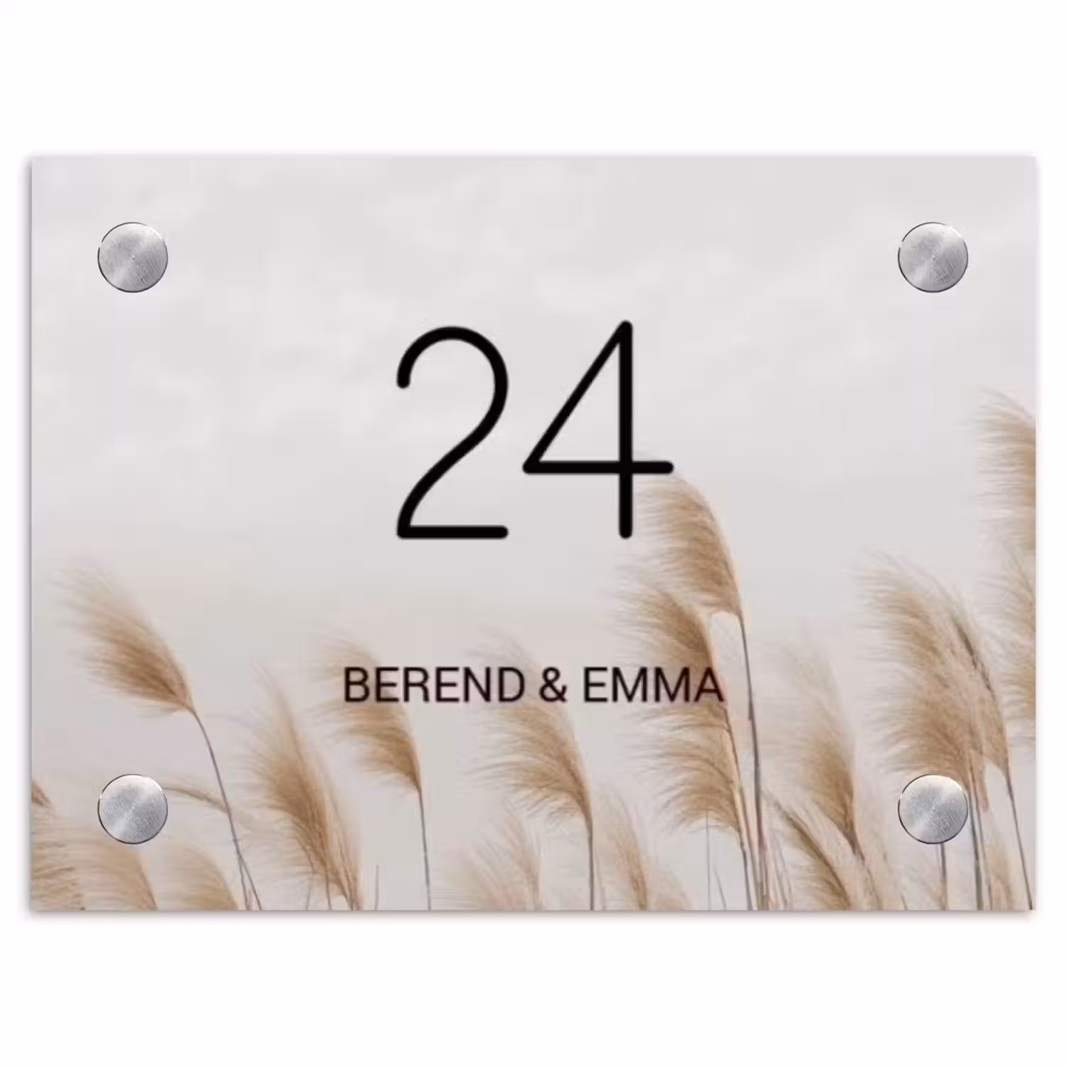 Pampasgras - Klassiek Naambord Rechthoek middel -3d