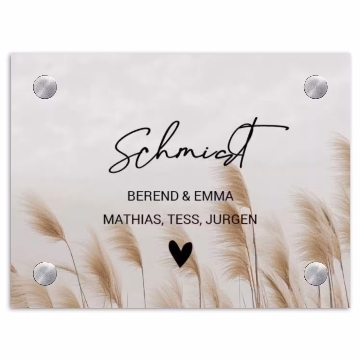 Pampasgras - Sierlijk Naambord Rechthoek middel -3d