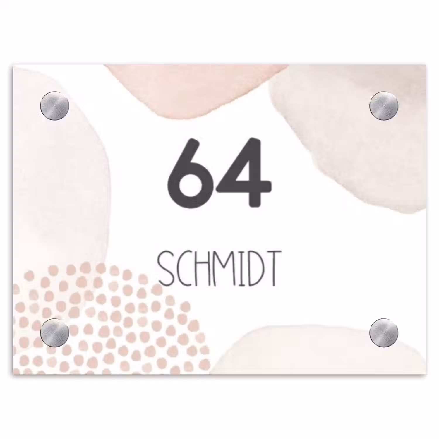 Pastelvormen - Modern Naambord Rechthoek middel -3d
