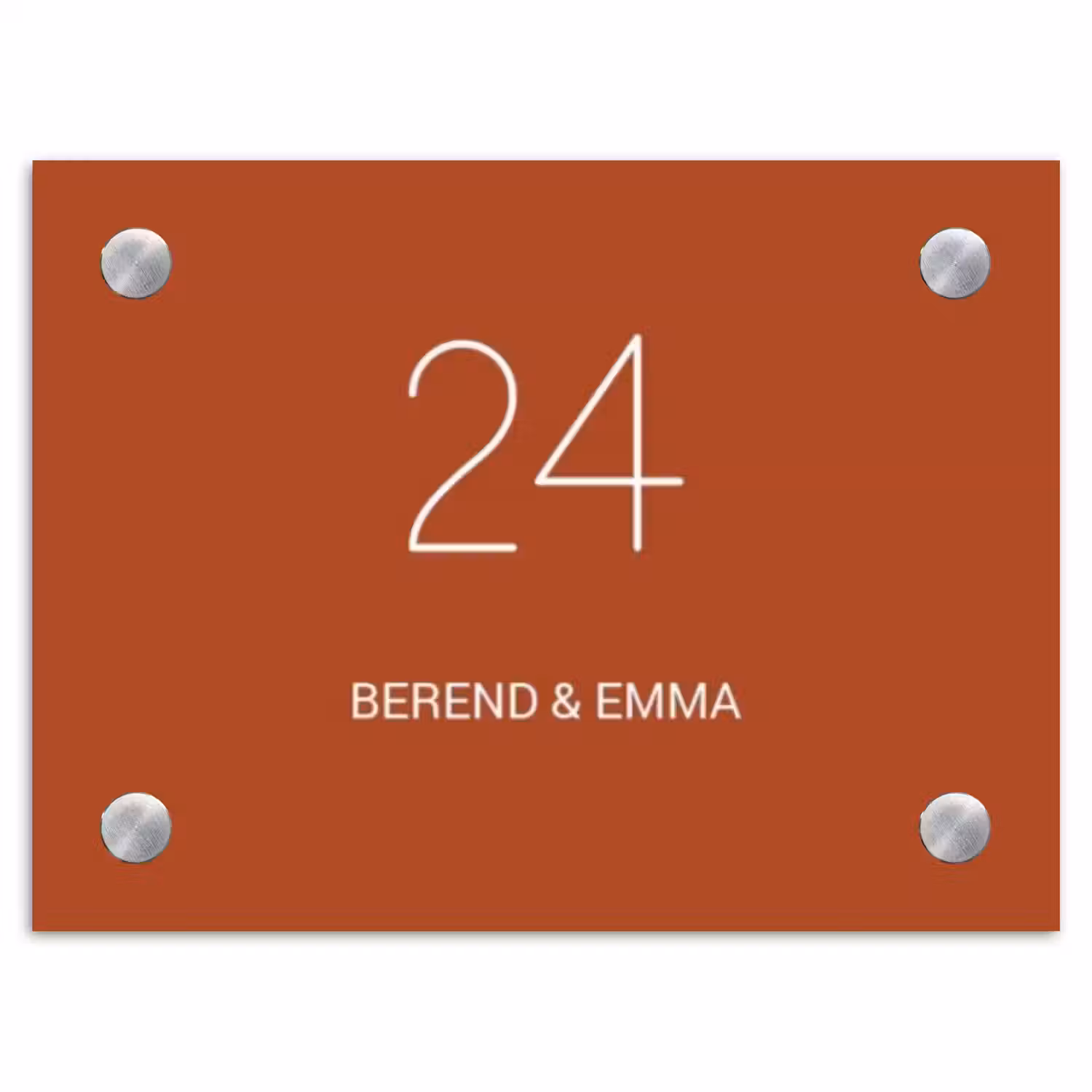 Roestbruin - Klassiek Naambord Rechthoek middel -3d