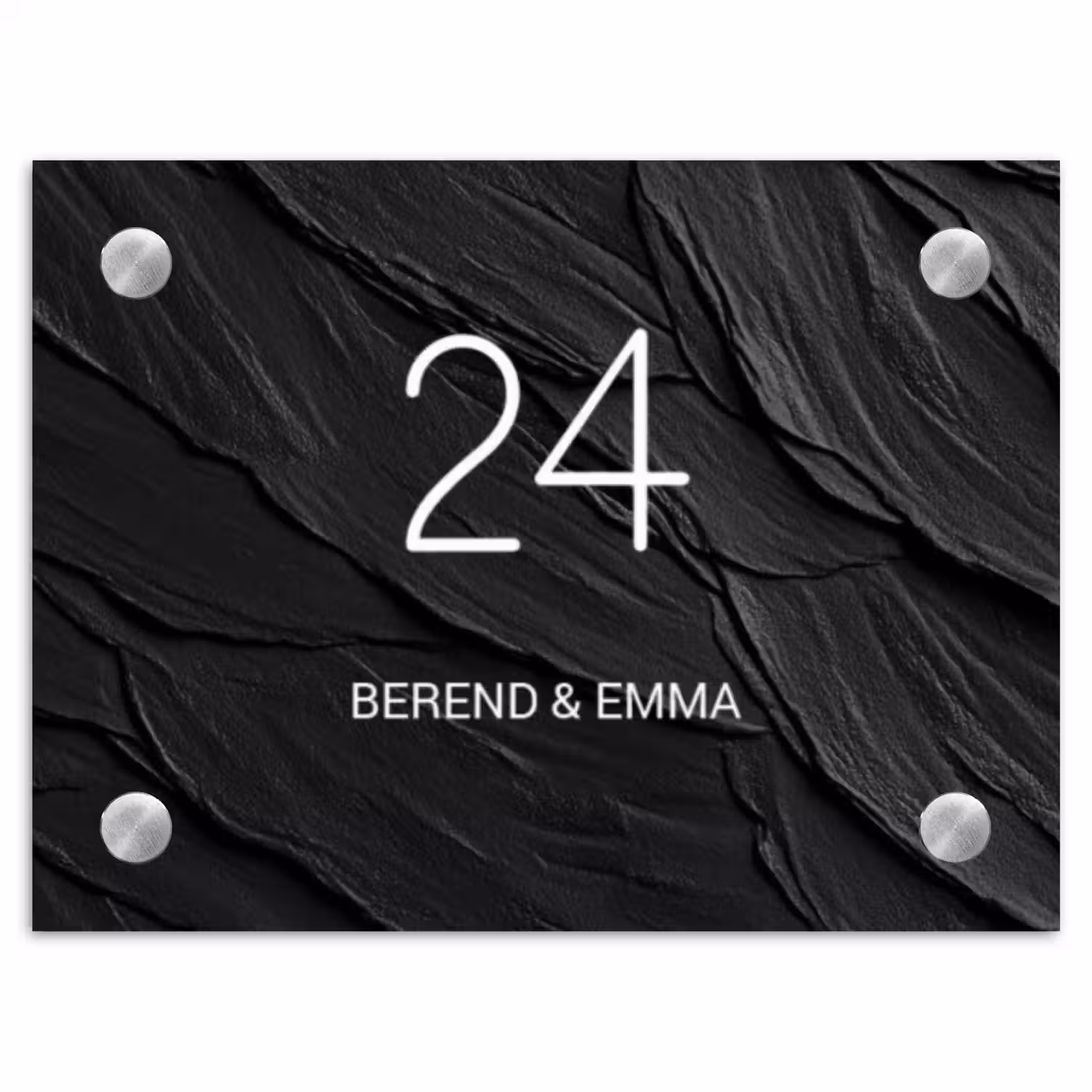 Leisteen - Klassiek Naambord Rechthoek middel -3d