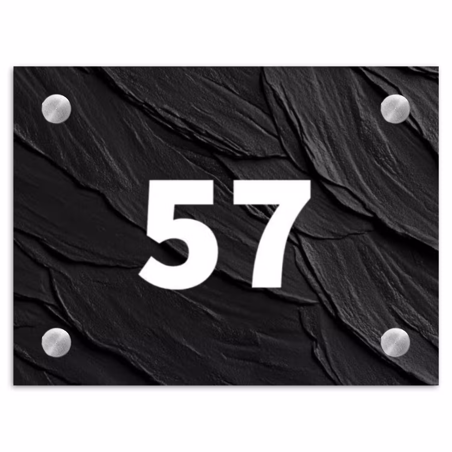 Leisteen - Traditioneel Naambord Rechthoek middel -3d