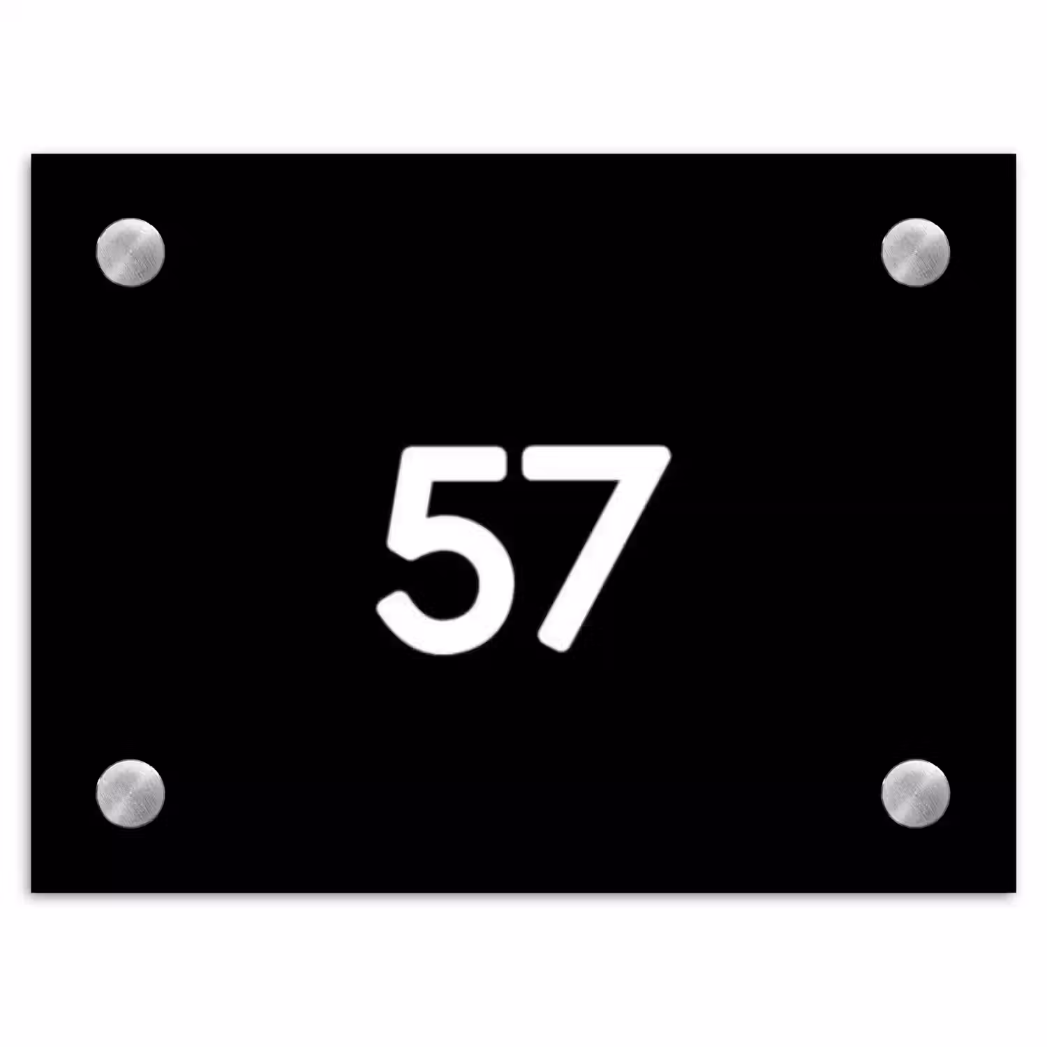 Zwart vlak - Traditioneel Naambord Rechthoek middel -3d