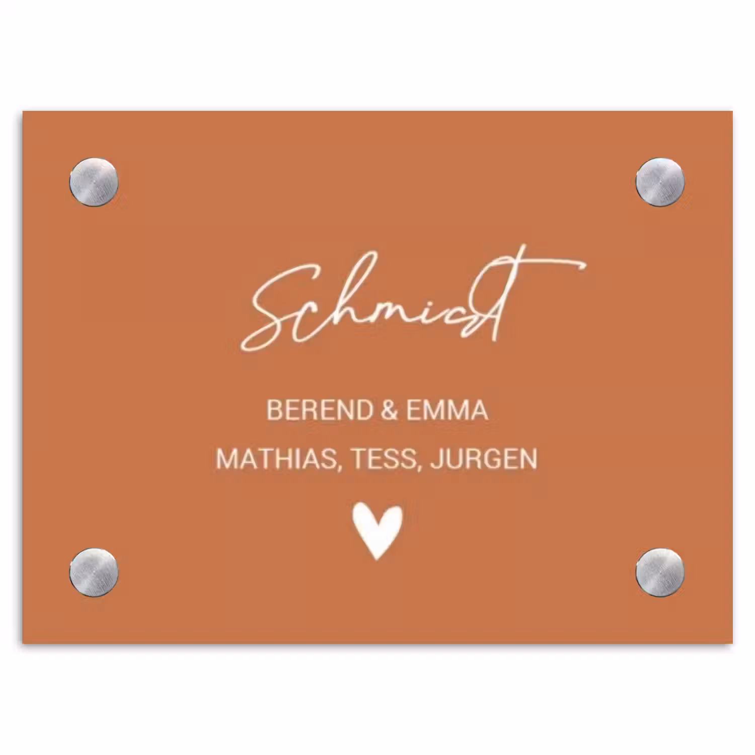 Terracotta - Sierlijk Naambord Rechthoek middel -3d