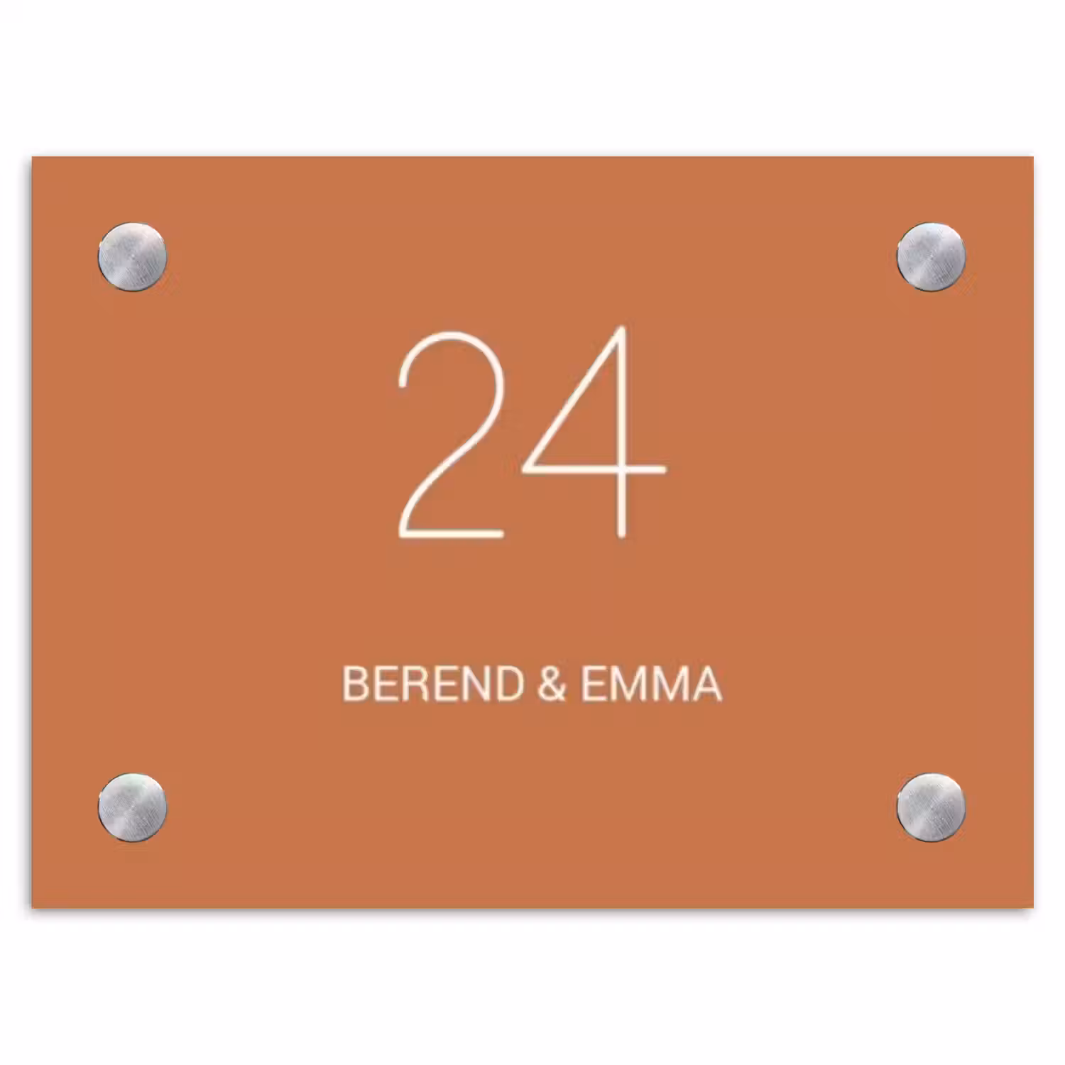 Terracotta - Klassiek Naambord Rechthoek middel -3d