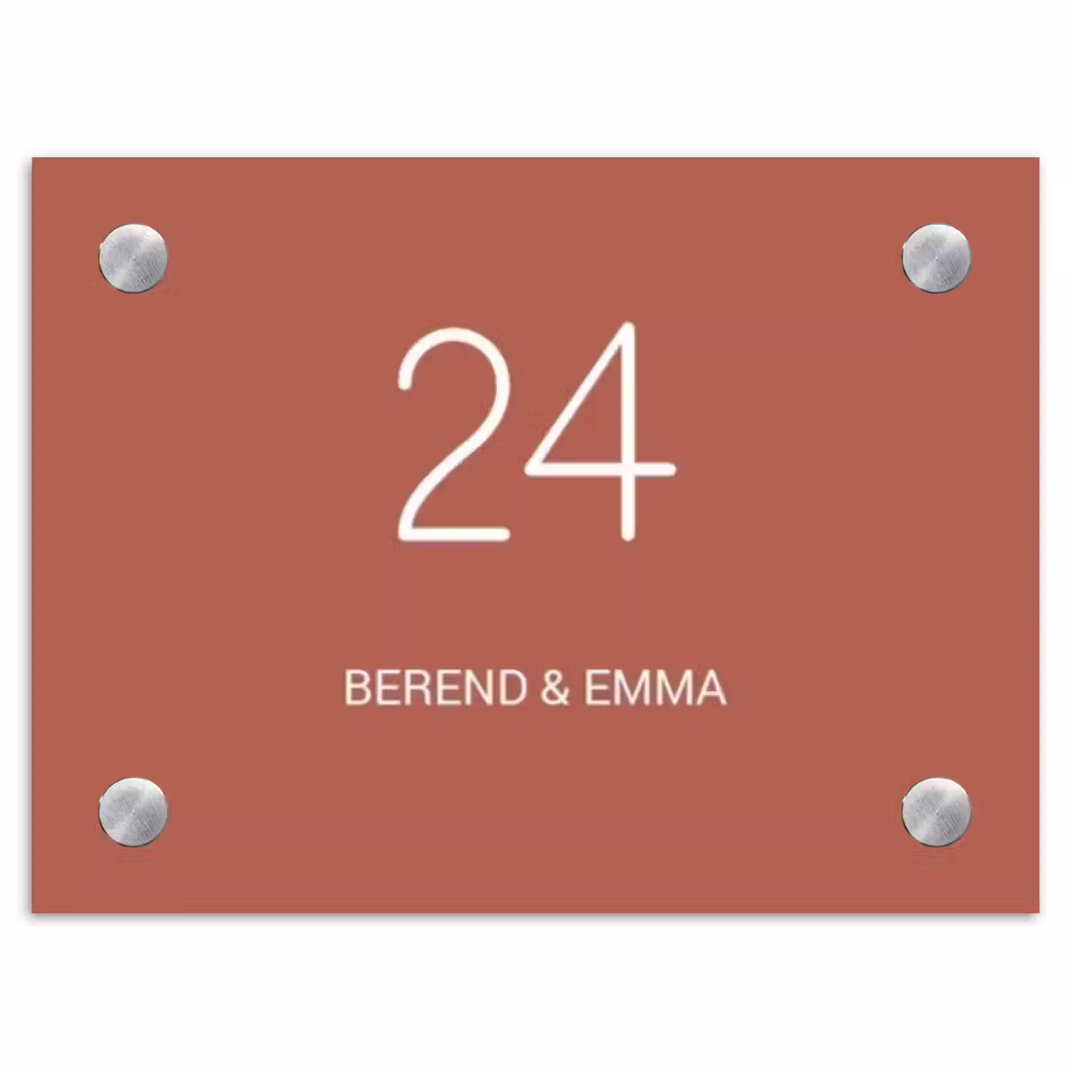 Terracotta - Klassiek Naambord Rechthoek middel -3d