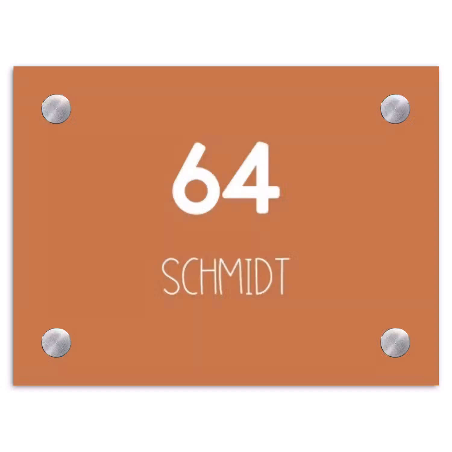 Terracotta - Modern Naambord Rechthoek middel -3d