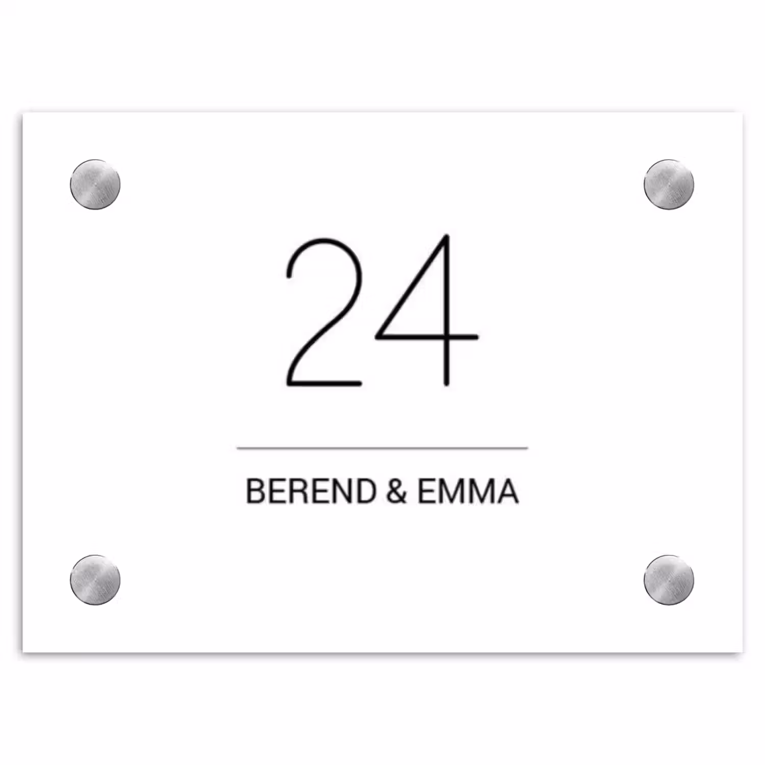 Wit vlak - Klassiek Naambord Rechthoek middel -3d