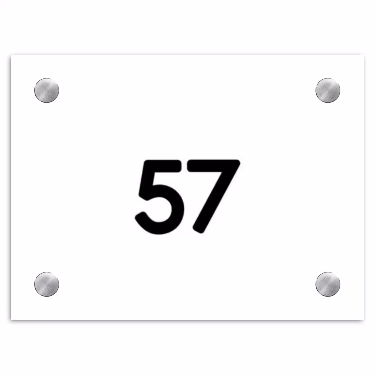 Wit vlak - Traditioneel Naambord Rechthoek middel -3d