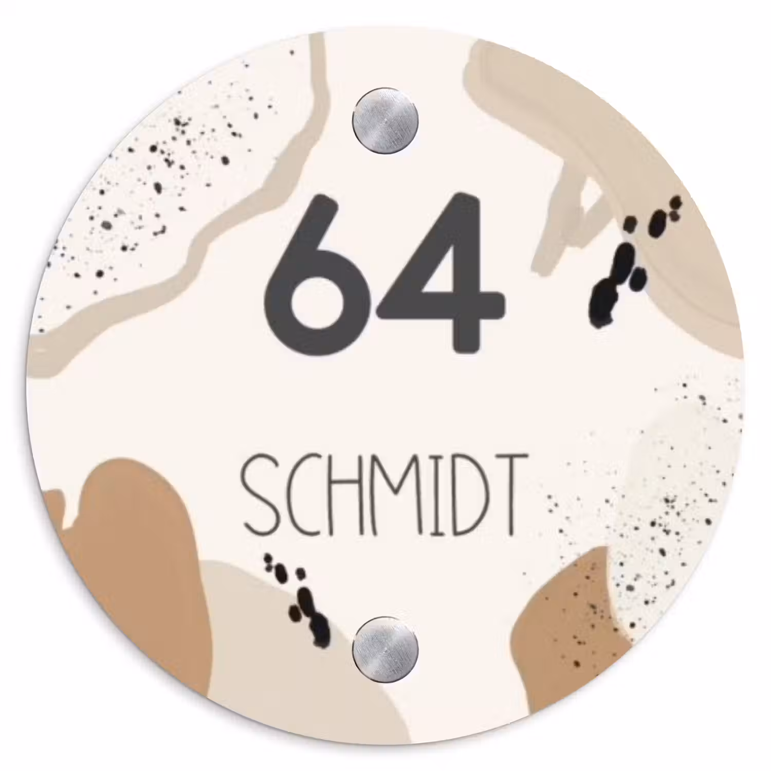 Abstracte vormen - Modern Naambord Rond klein -3d