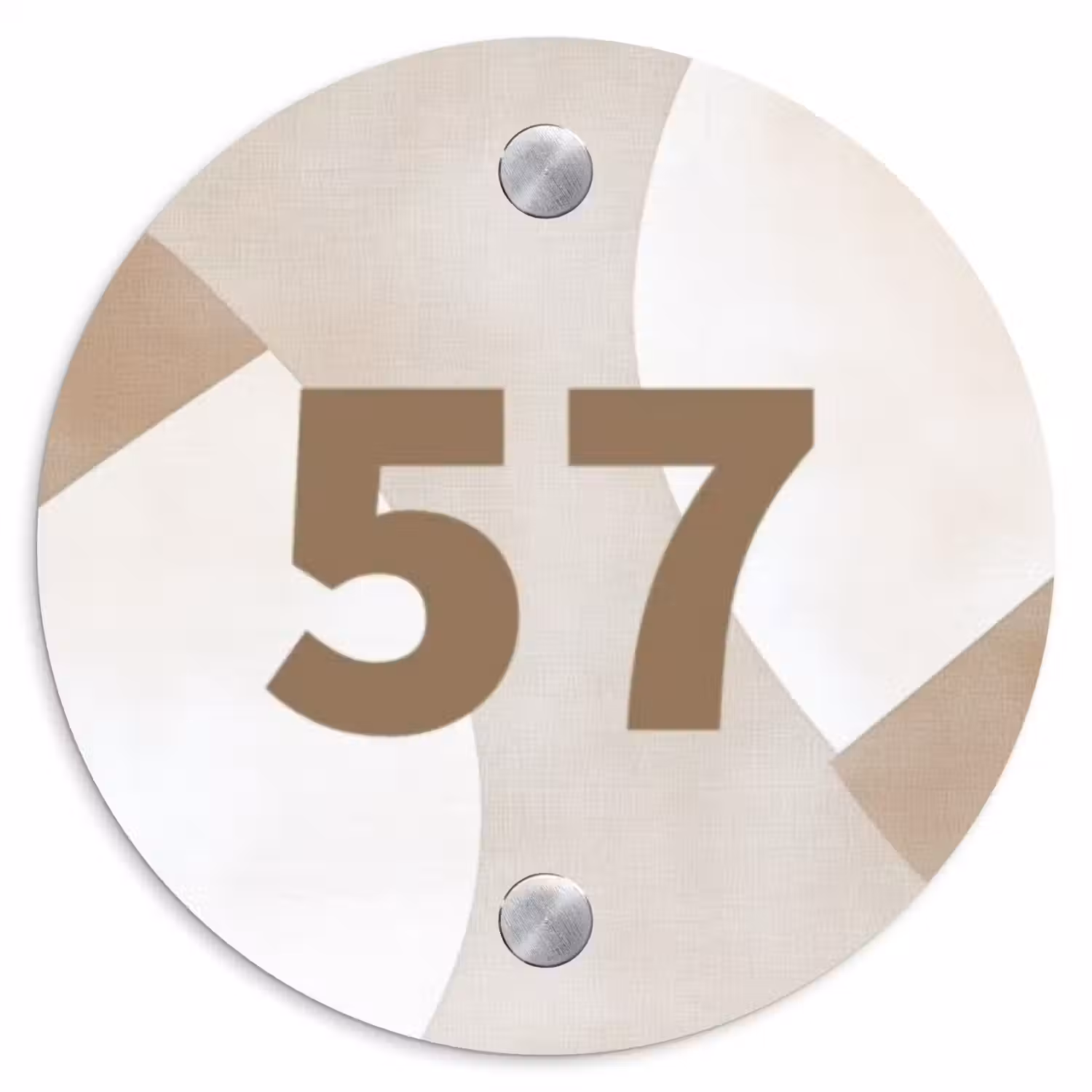 Abstract beige - Traditioneel Naambord Rond klein -3d