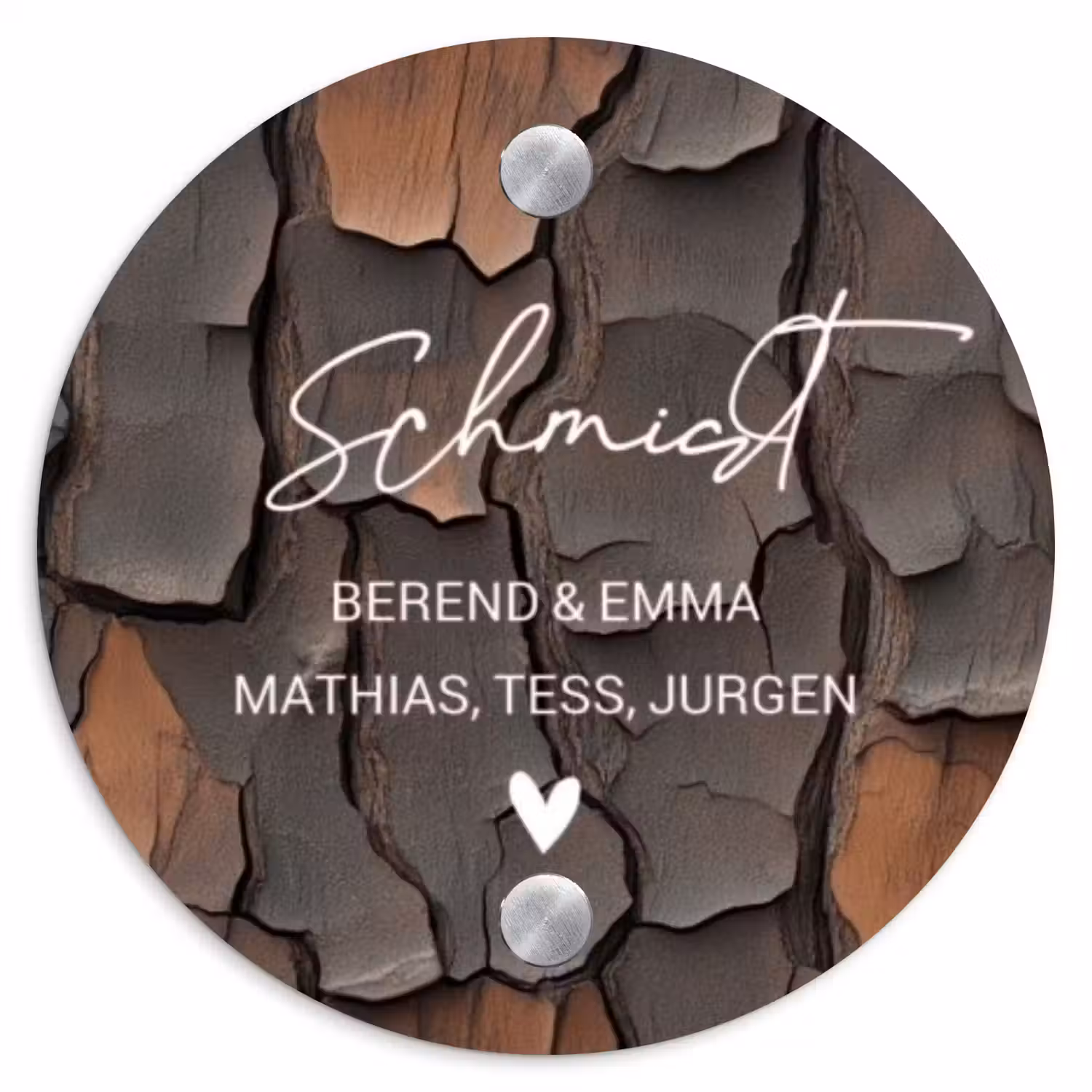Boomschors - Sierlijk Naambord Rond klein -3d