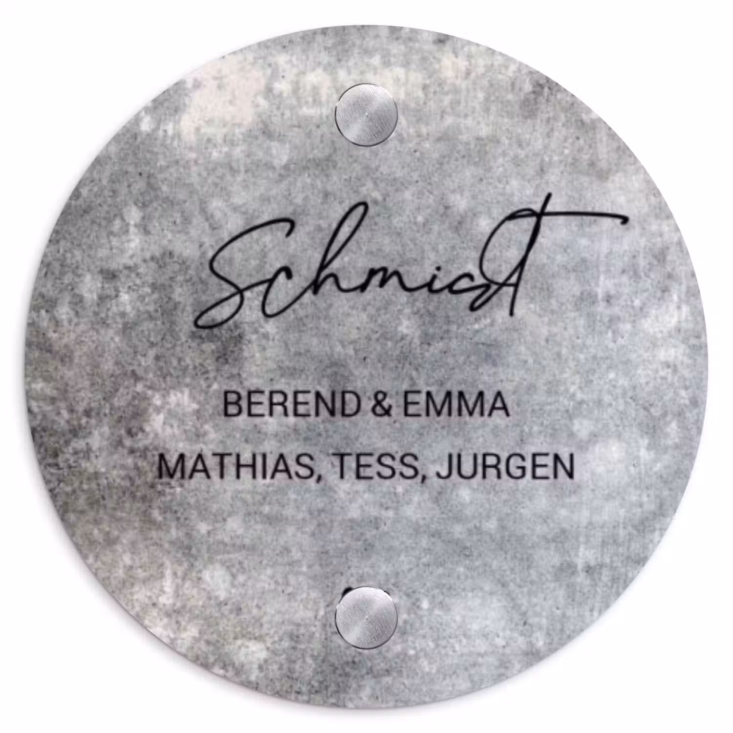 Beton - Sierlijk Naambord Rond klein -3d