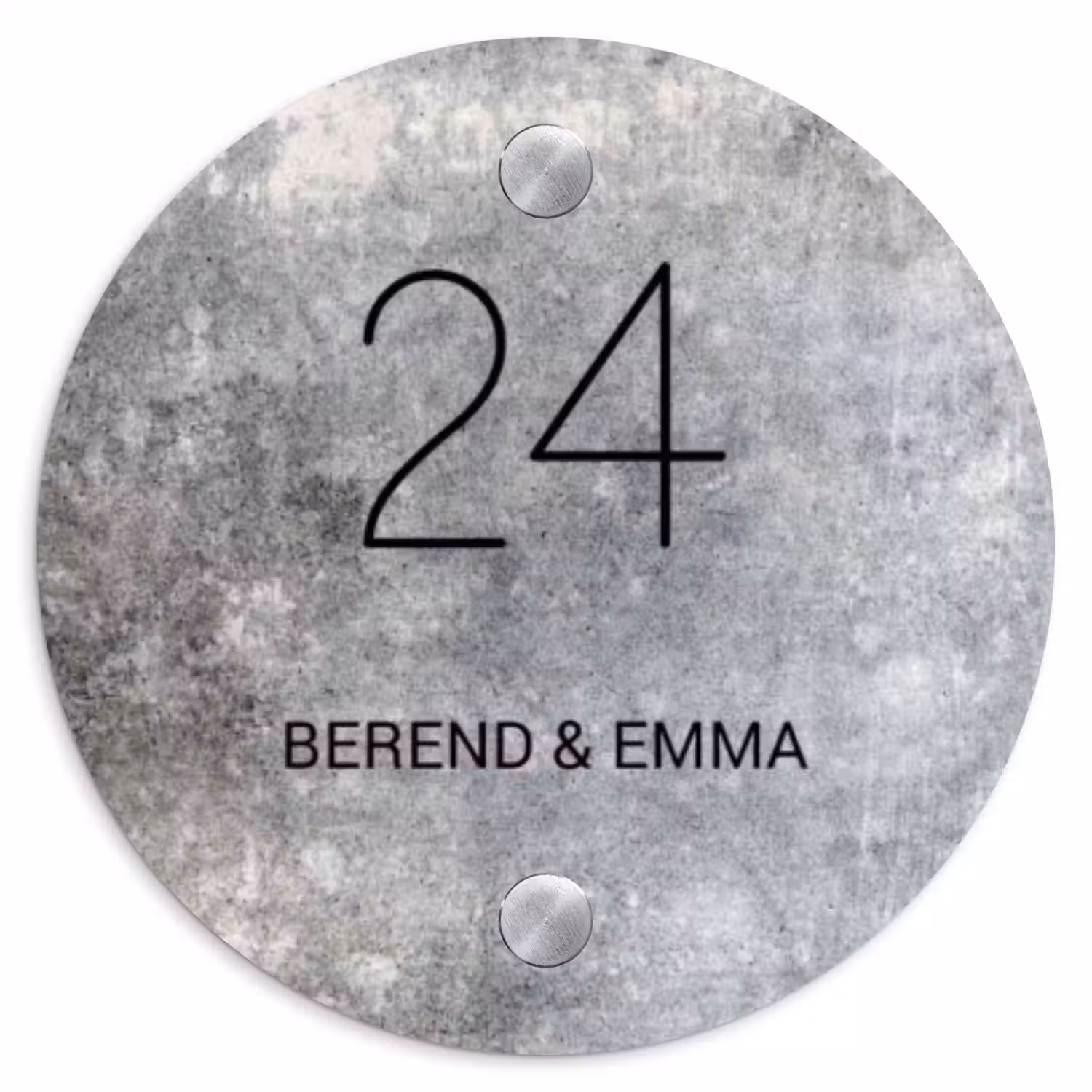Beton - Klassiek Naambord Rond klein -3d