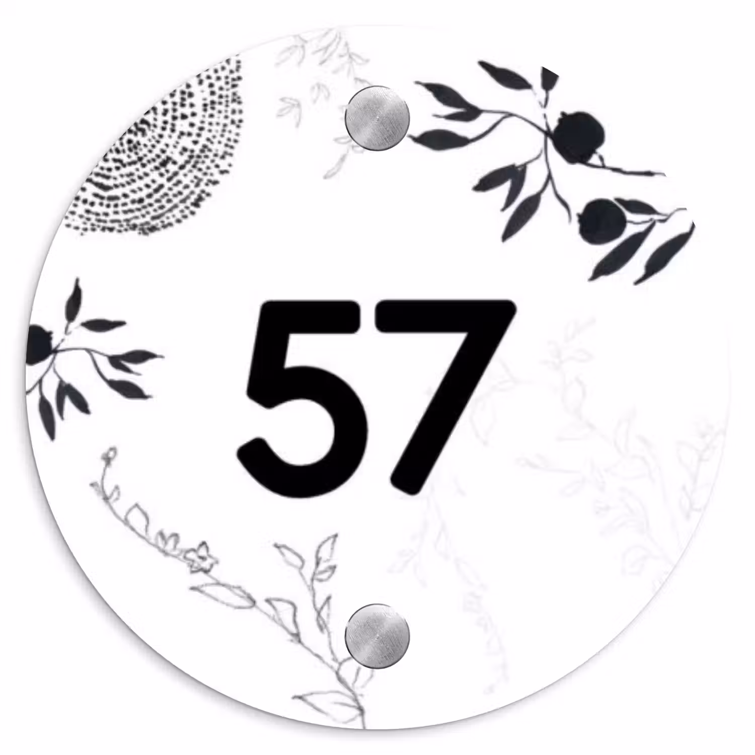 Botanisch - Traditioneel Naambord Rond klein -3d