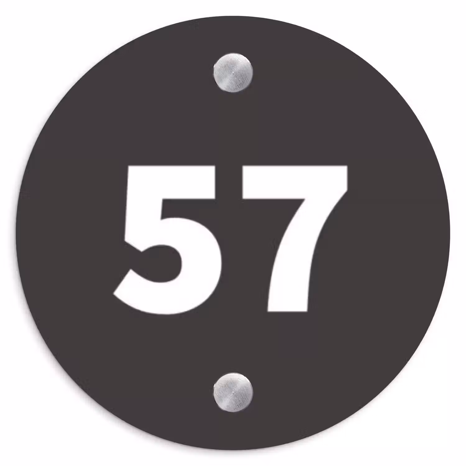Donkergrijs - Traditioneel Naambord Rond klein -3d
