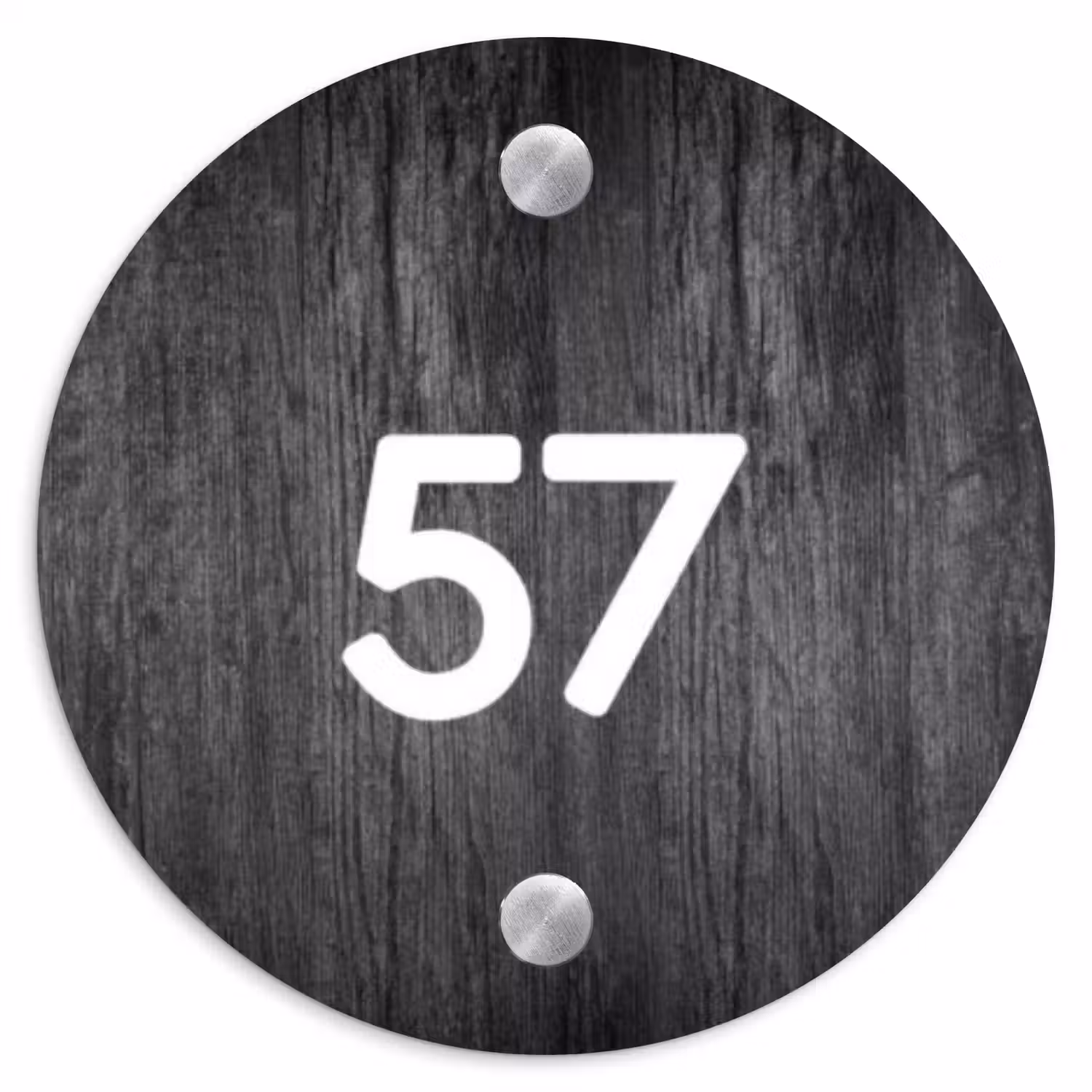 Donker hout - Traditioneel Naambord Rond klein -3d