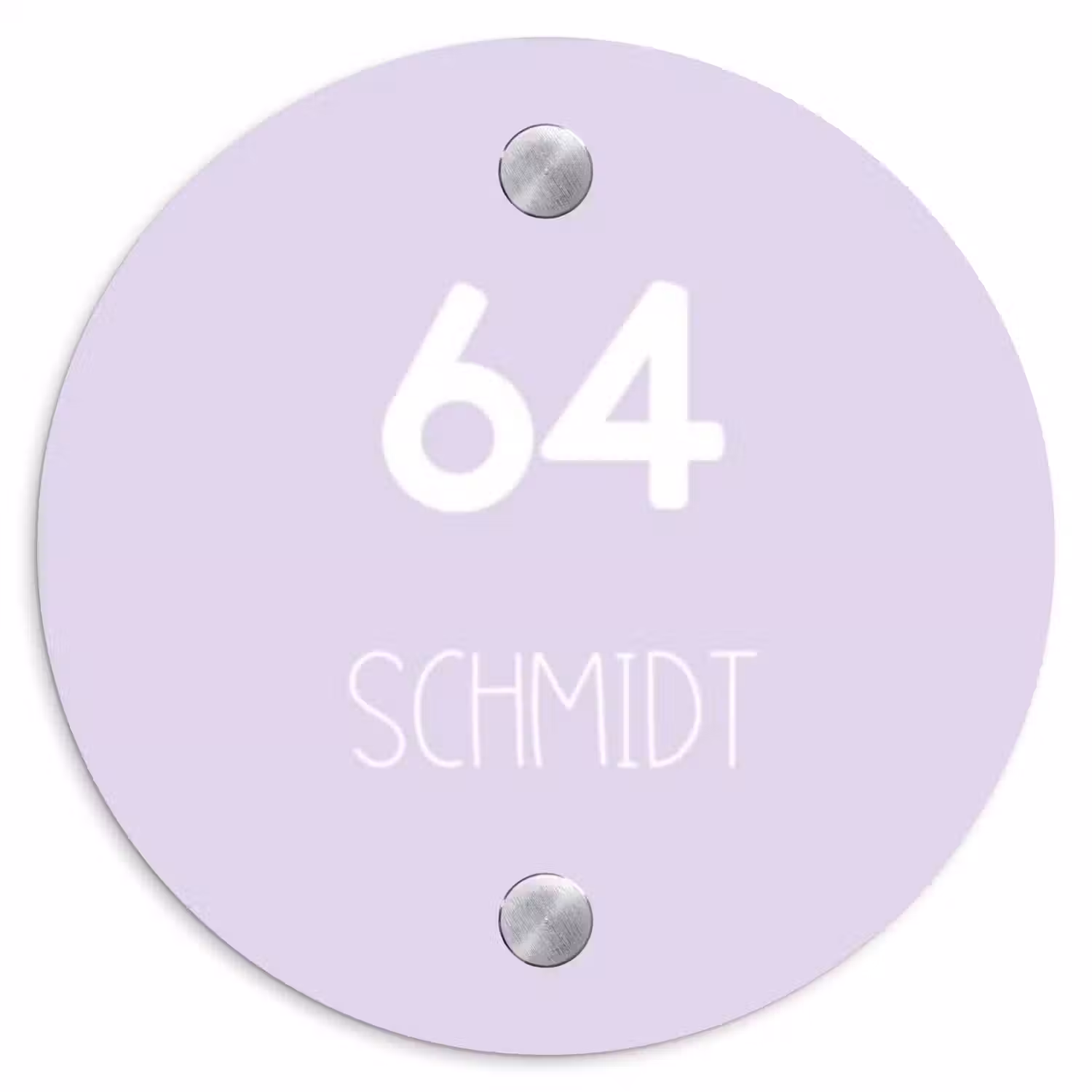 Lila - Modern Naambord Rond klein -3d