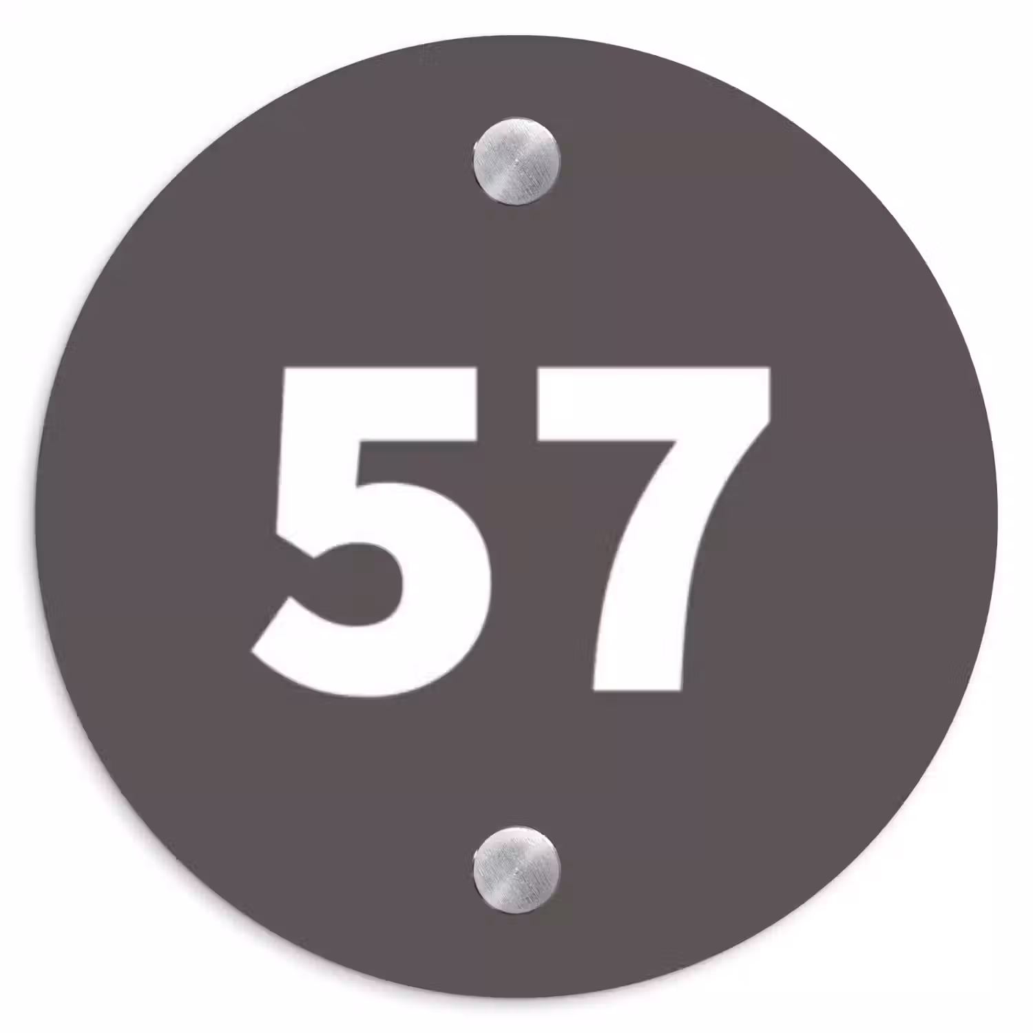 Grijs - Traditioneel Naambord Rond klein -3d